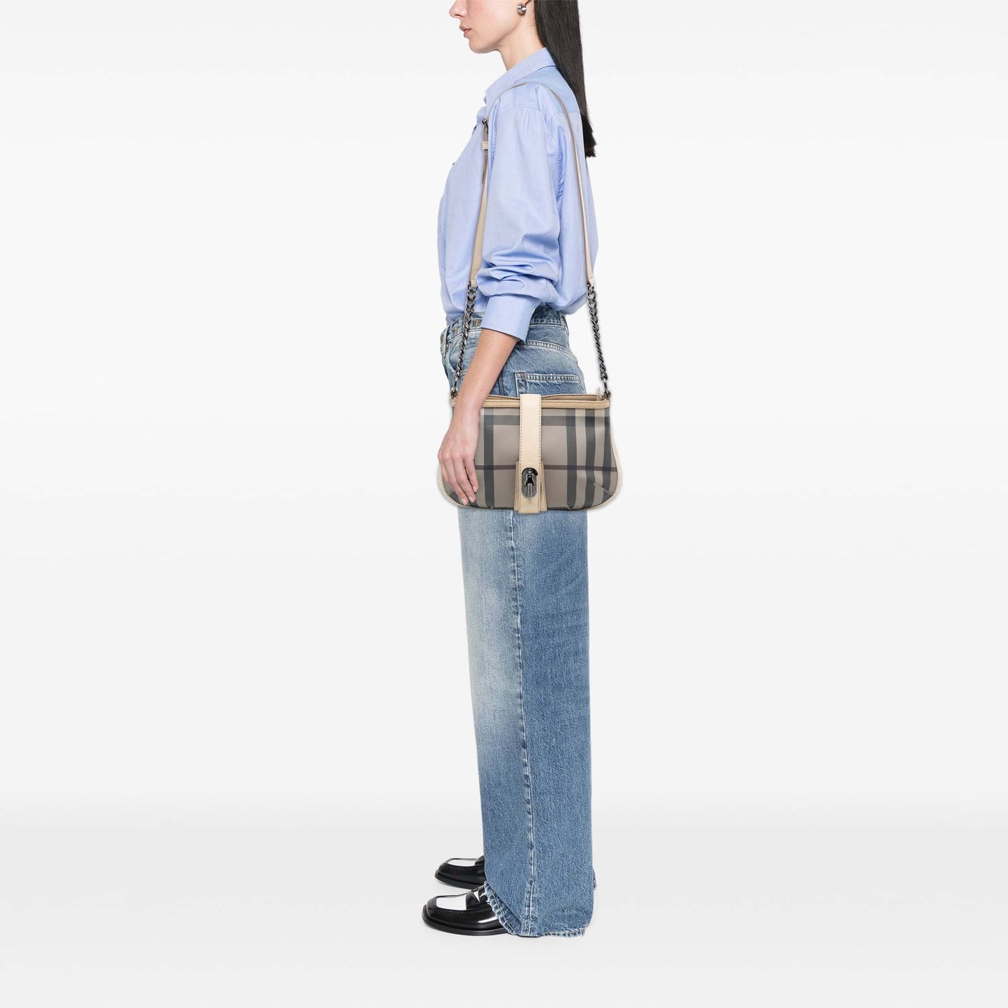 Burberry Smoked Check Coated Canvas Crossbody