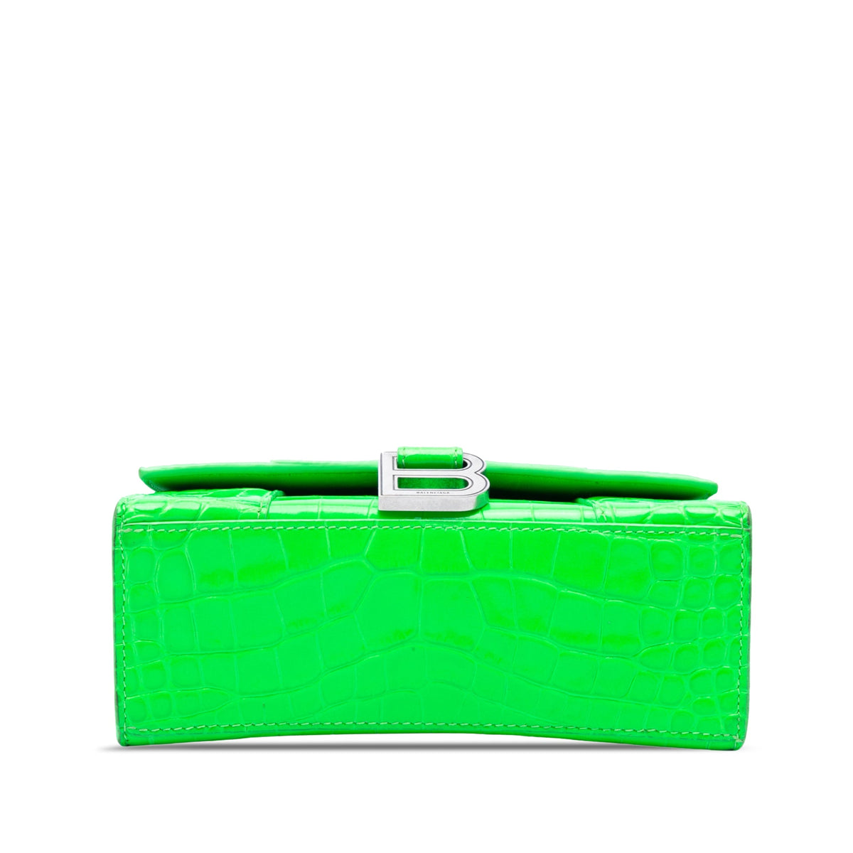 Balenciaga Croc Embossed Calfskin Hourglass Top Handle Bag XS