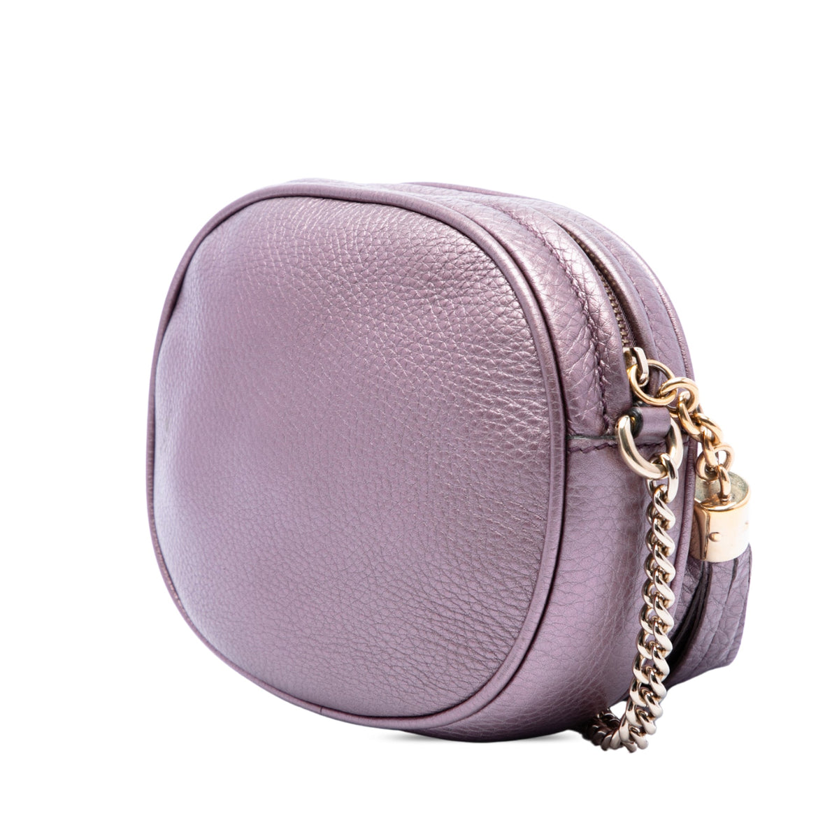 Gucci Mini Metallic Pebbled Calfskin Soho Chain Crossbody