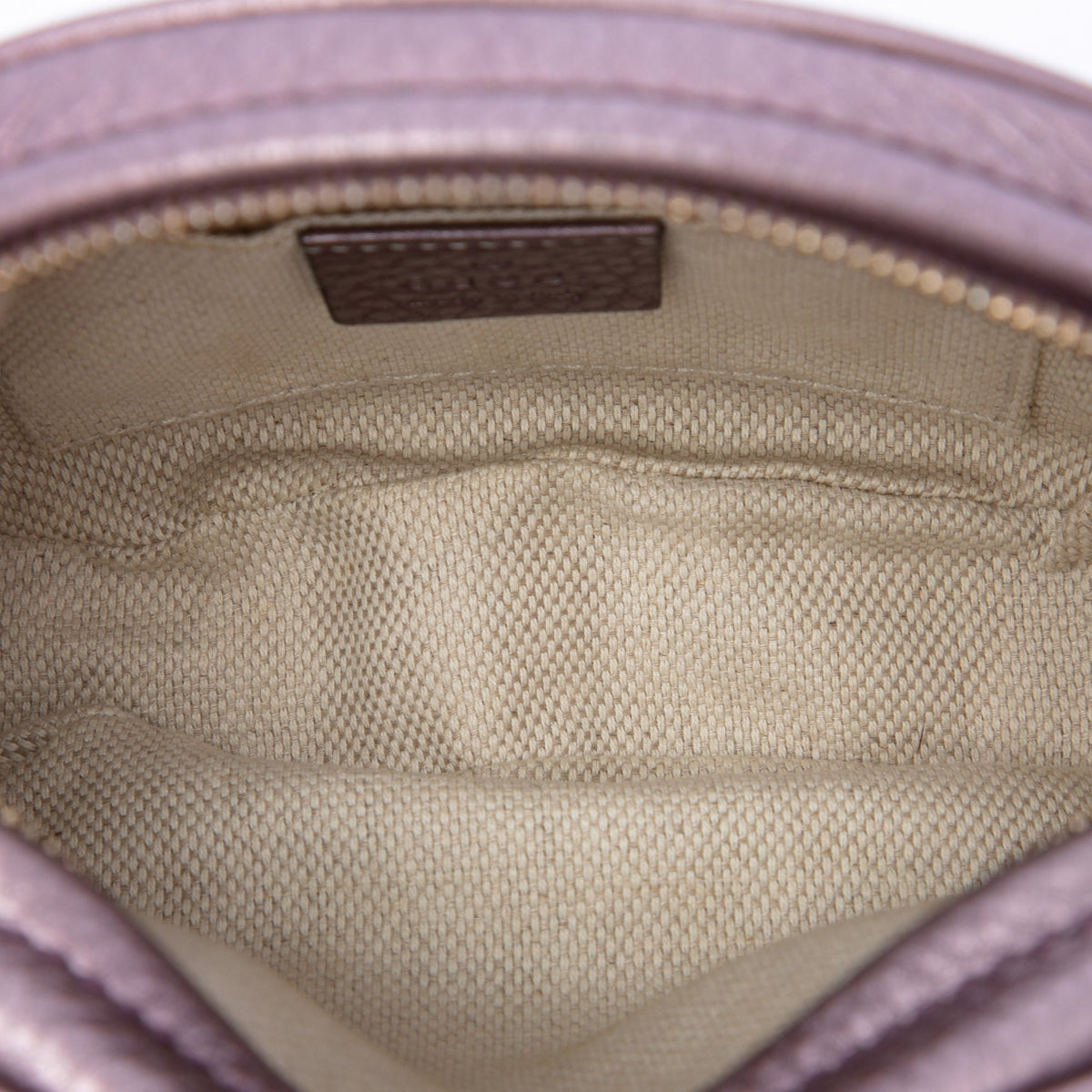 Gucci Mini Metallic Pebbled Calfskin Soho Chain Crossbody