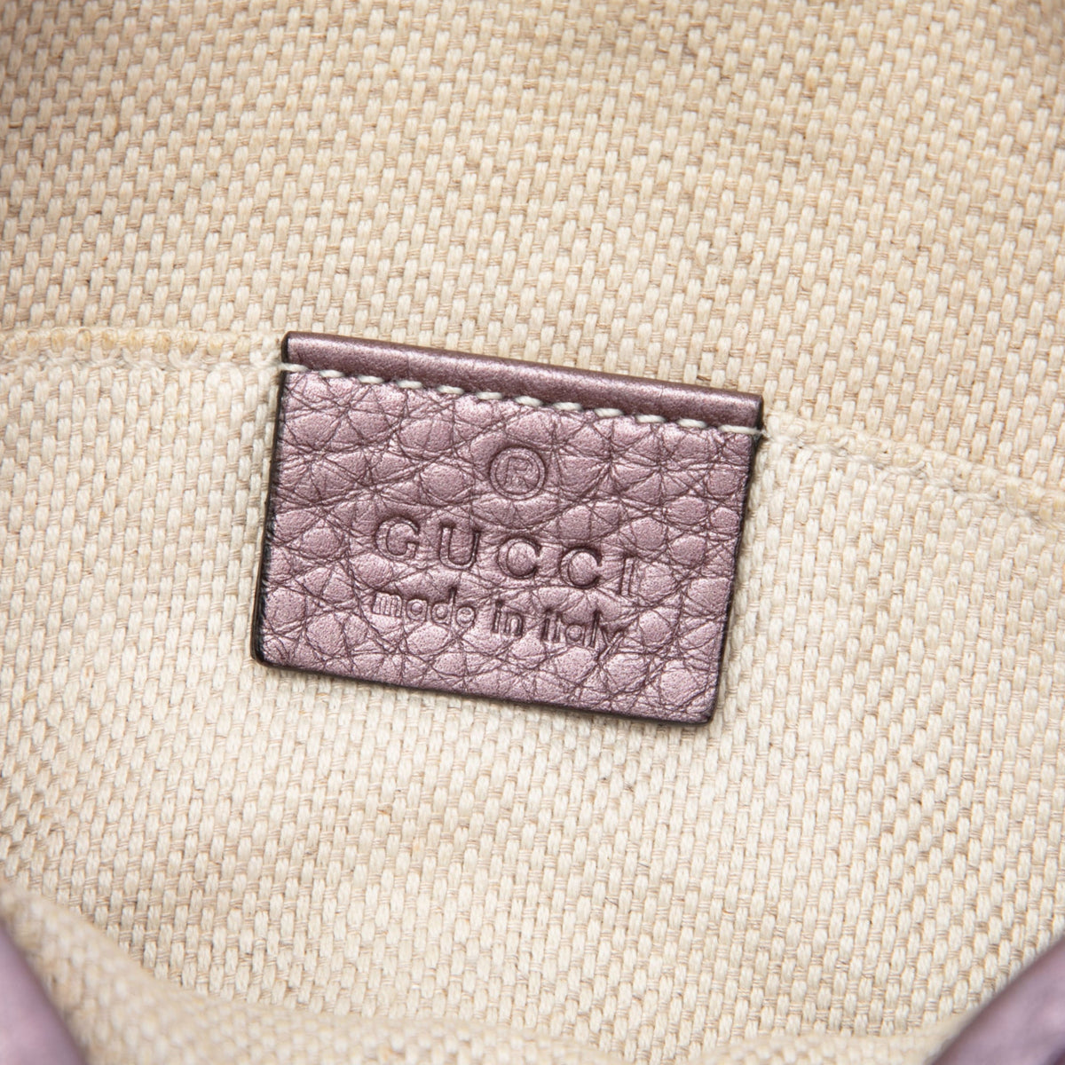 Gucci Mini Metallic Pebbled Calfskin Soho Chain Crossbody