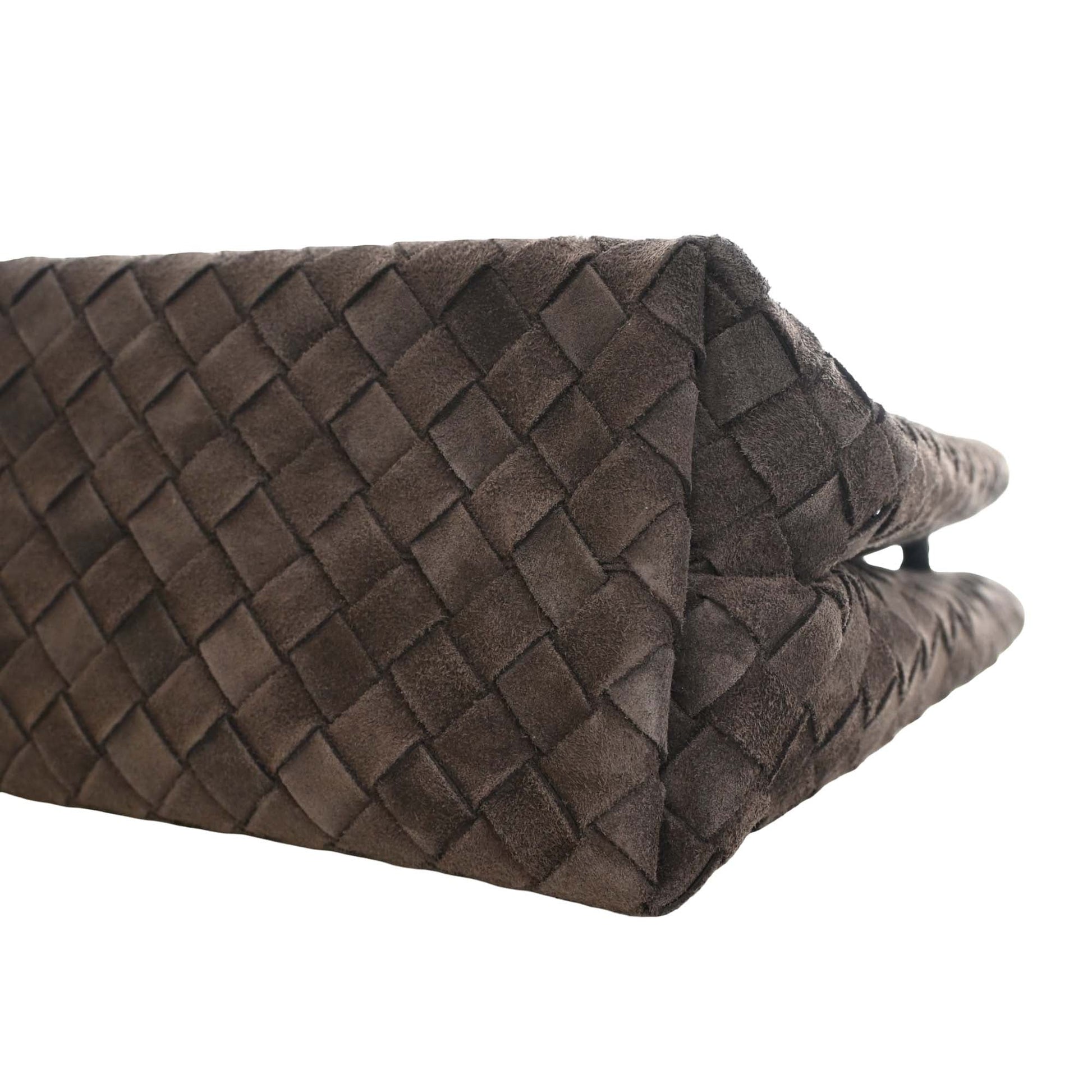 Bottega Veneta Medium Suede Intrecciato Andiamo Bag