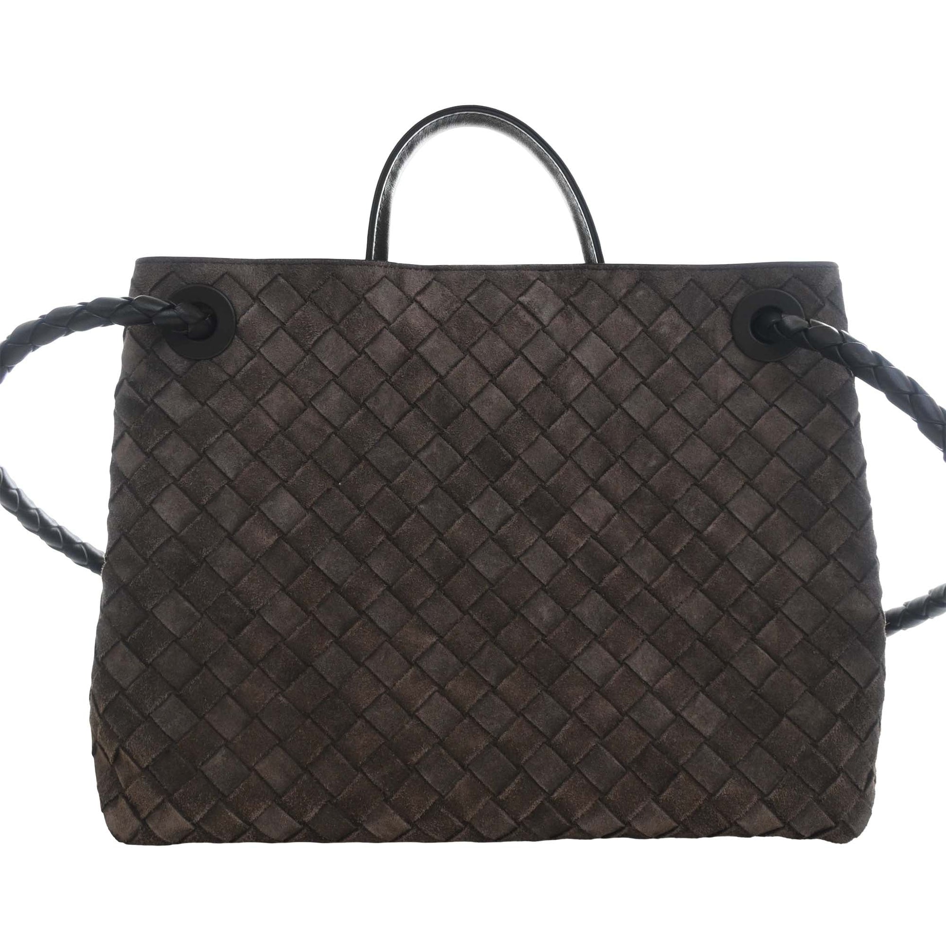 Bottega Veneta Medium Suede Intrecciato Andiamo Bag