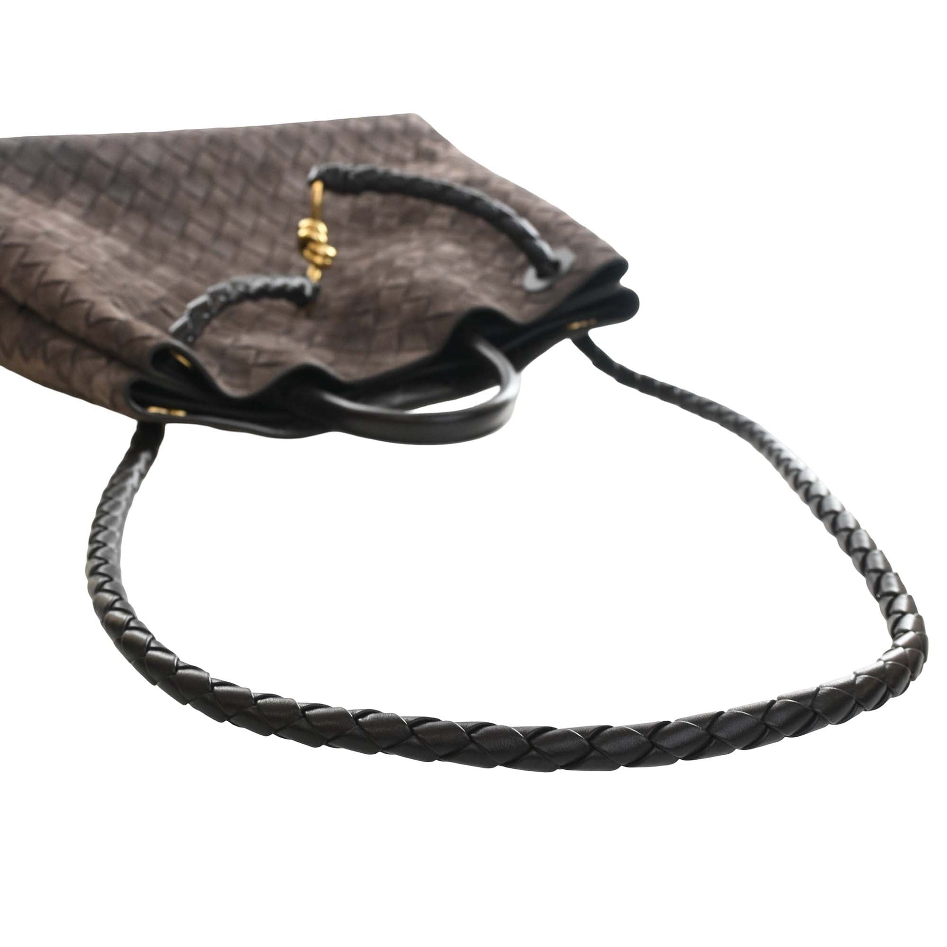 Bottega Veneta Medium Suede Intrecciato Andiamo Bag