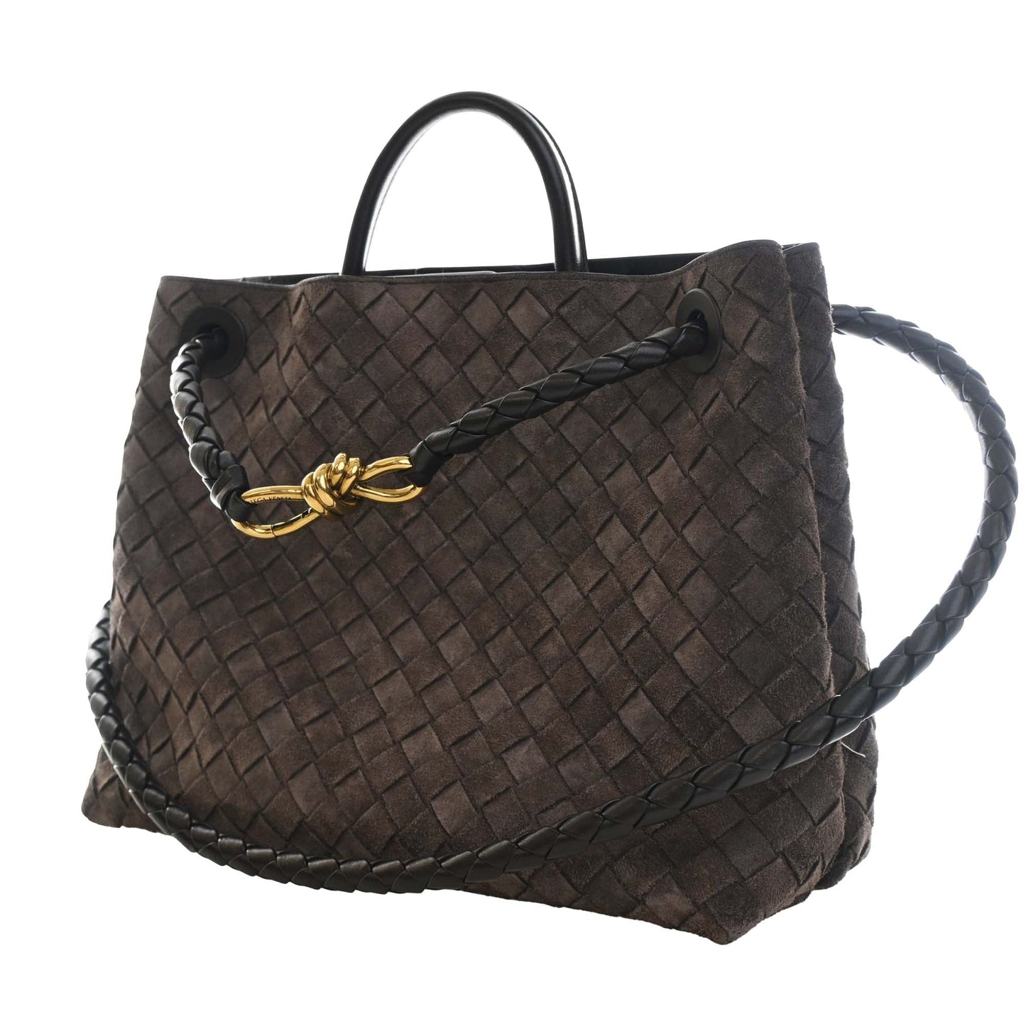 Bottega Veneta Medium Suede Intrecciato Andiamo Bag