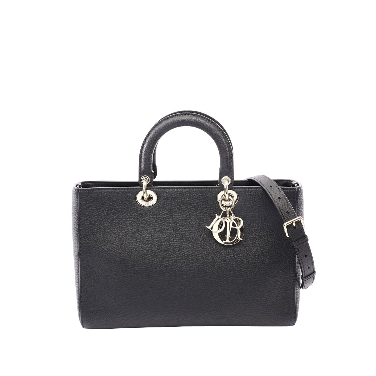 Dior Large Leather Diorissimo Satchel — Black