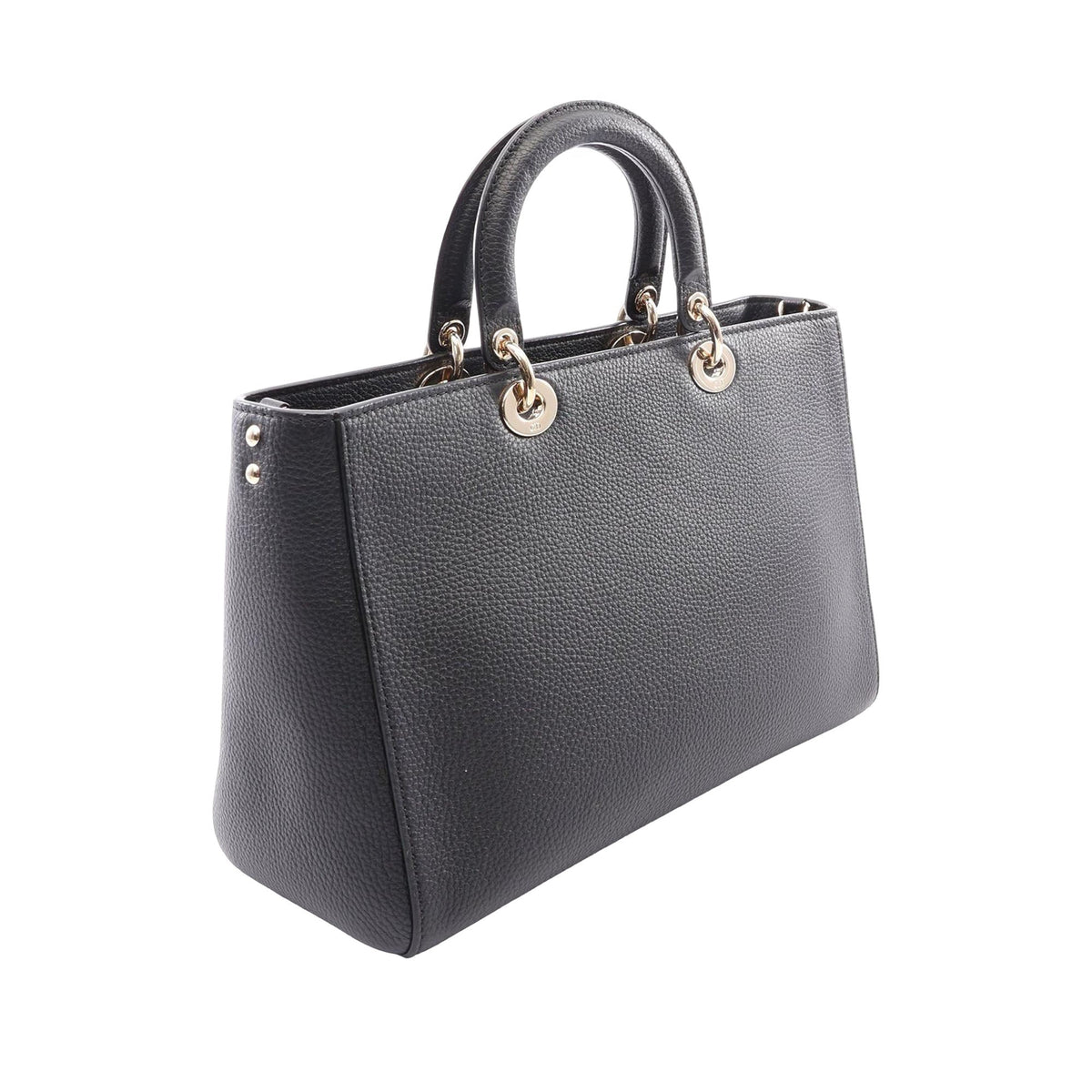 Dior Large Leather Diorissimo Satchel — Black