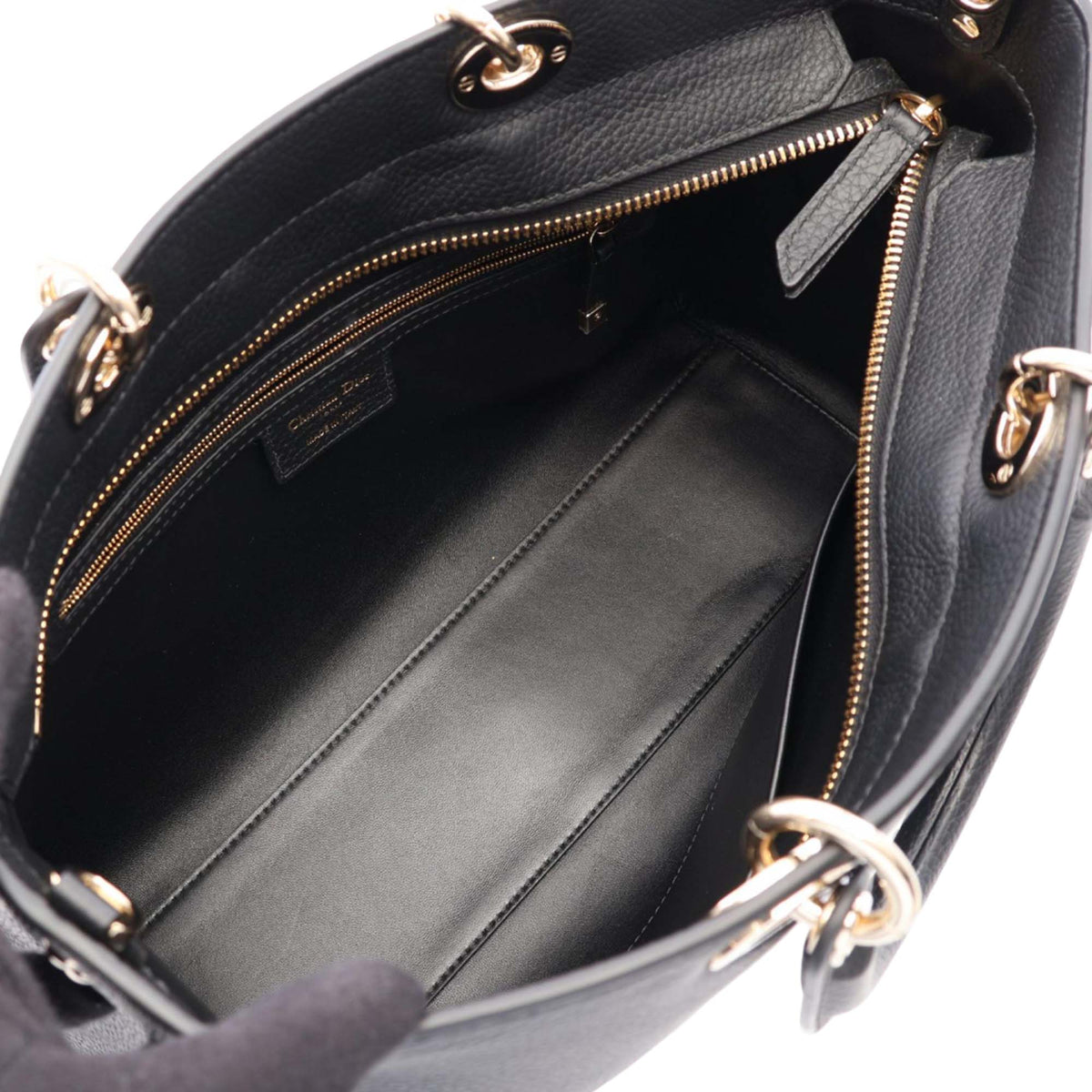 Dior Large Leather Diorissimo Satchel — Black