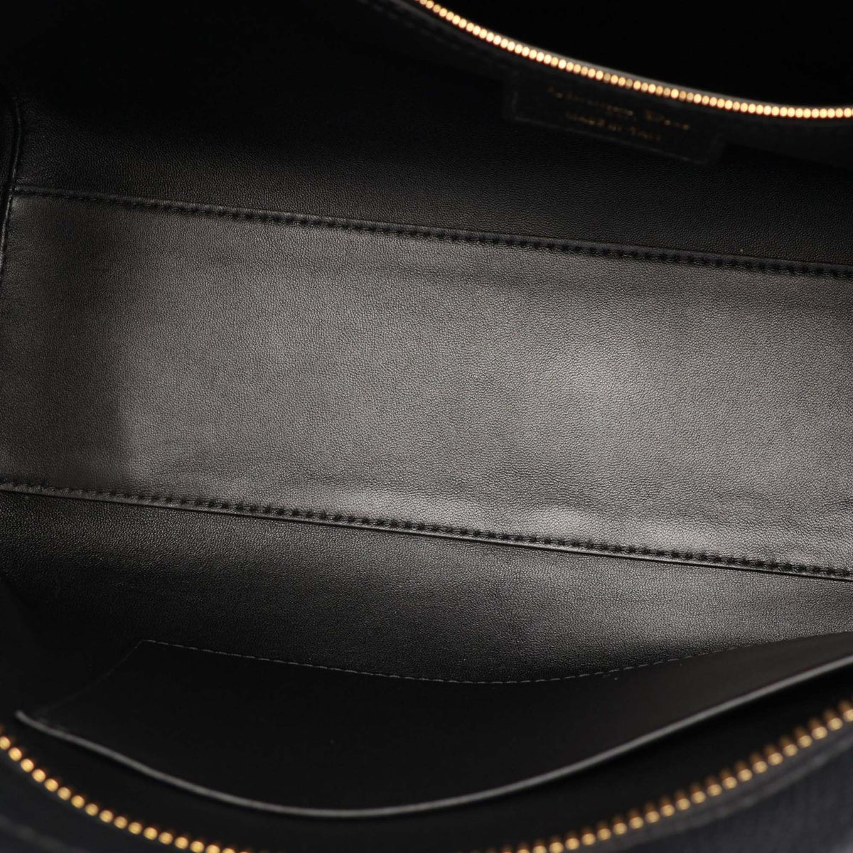 Dior Large Leather Diorissimo Satchel — Black