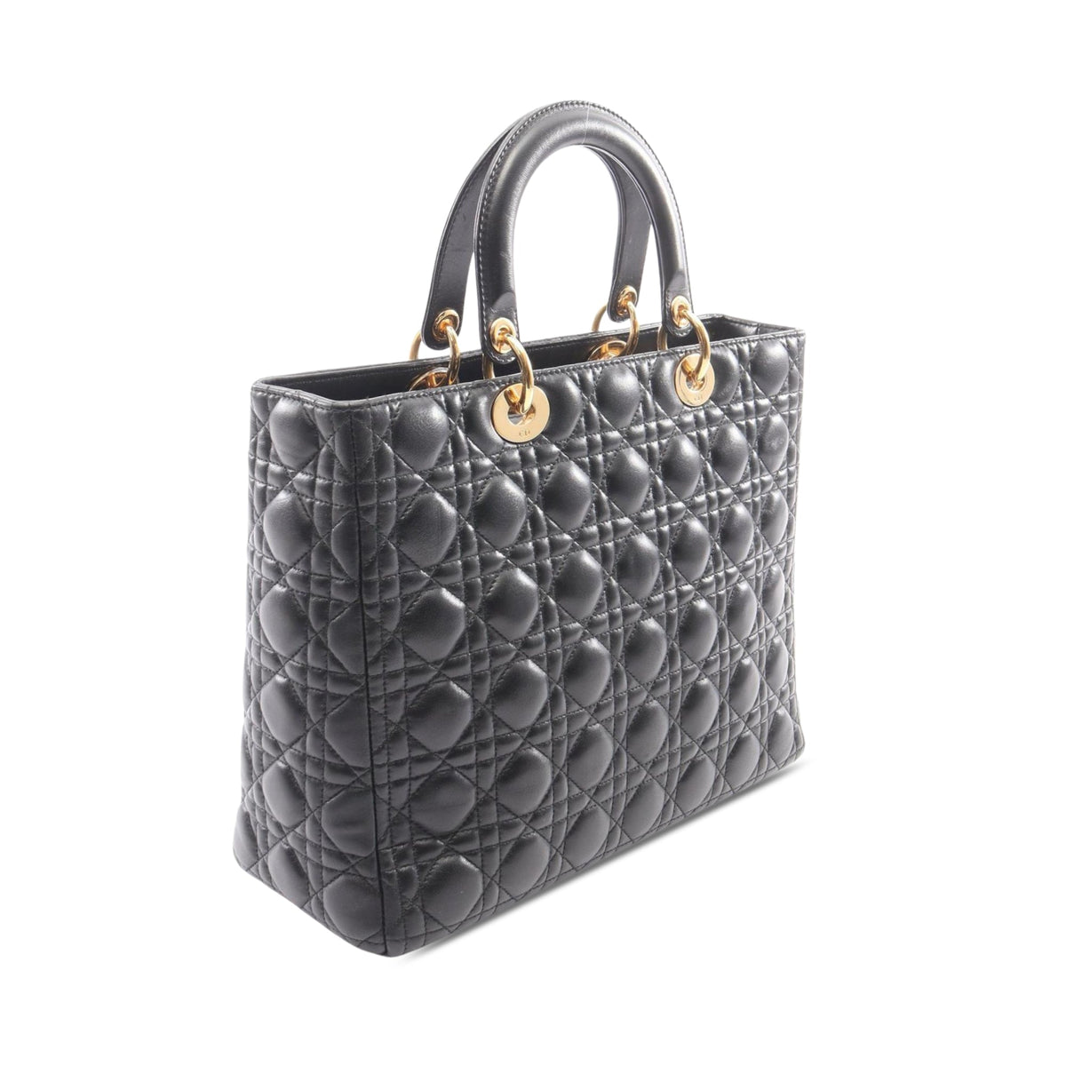 Dior Large Lambskin Cannage Lady Dior — Black