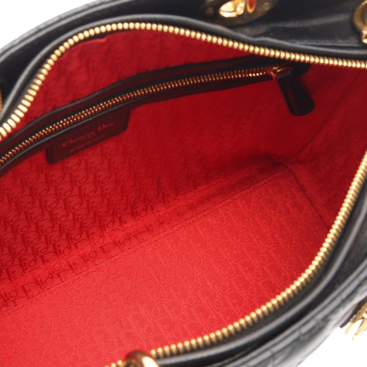 Dior Large Lambskin Cannage Lady Dior — Black