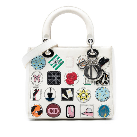 Dior Medium Calfskin Patch Embellished Lady Dior
