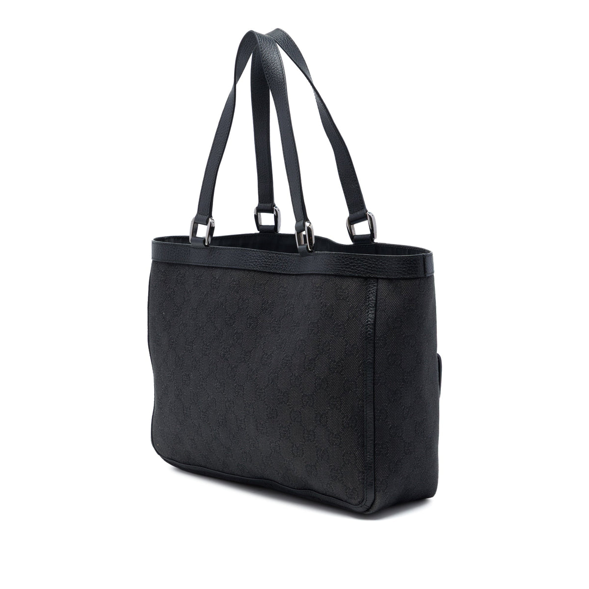 Gucci GG Denim Abbey D Ring Pocket Tote — Gray