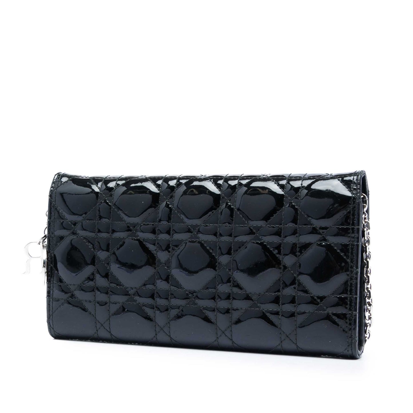 Dior Patent Cannage Lady Dior Wallet On Chain