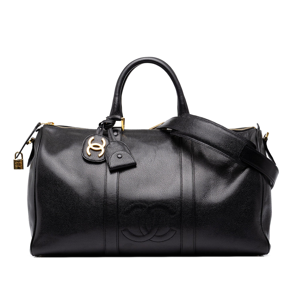 Chanel CC Caviar Duffle Bag — Black