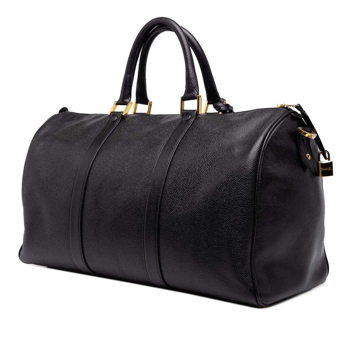 Chanel CC Caviar Duffle Bag — Black