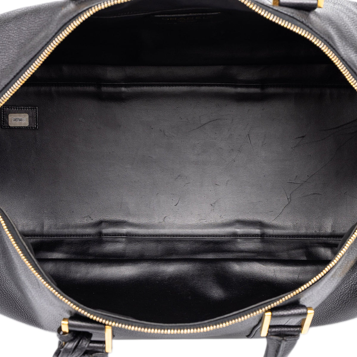 Chanel CC Caviar Duffle Bag — Black