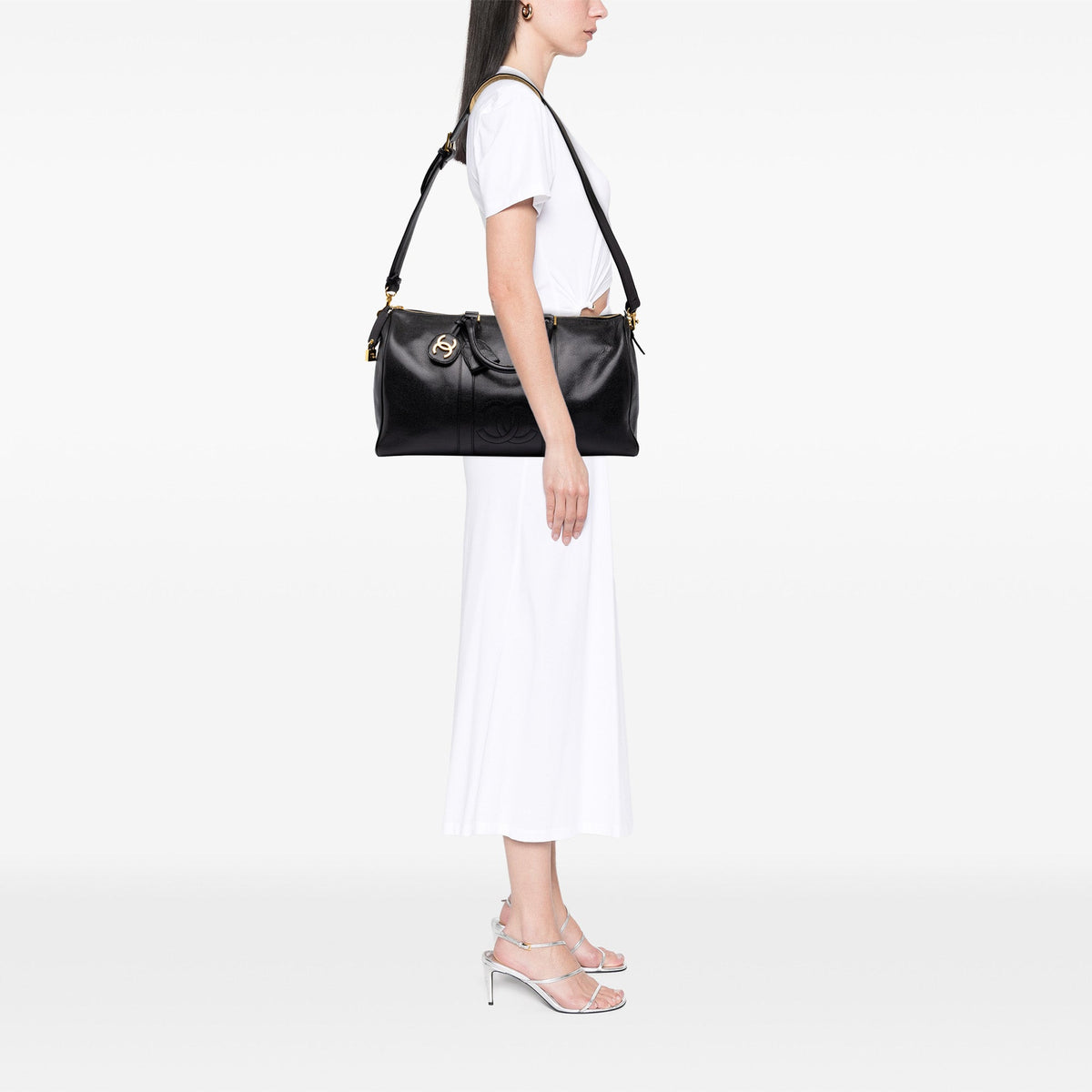Chanel CC Caviar Duffle Bag — Black