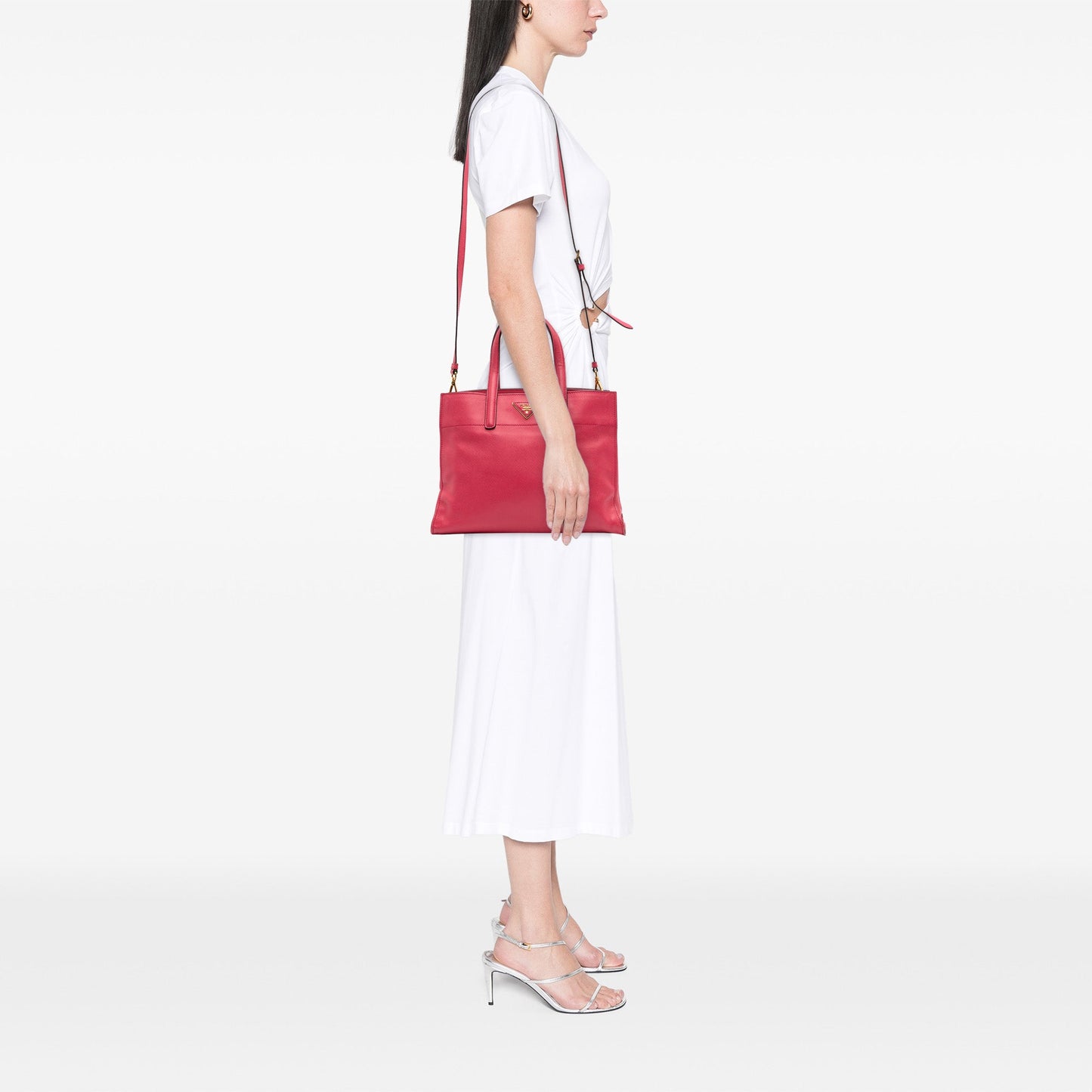 Prada Saffiano Soft Triple Pocket Tote
