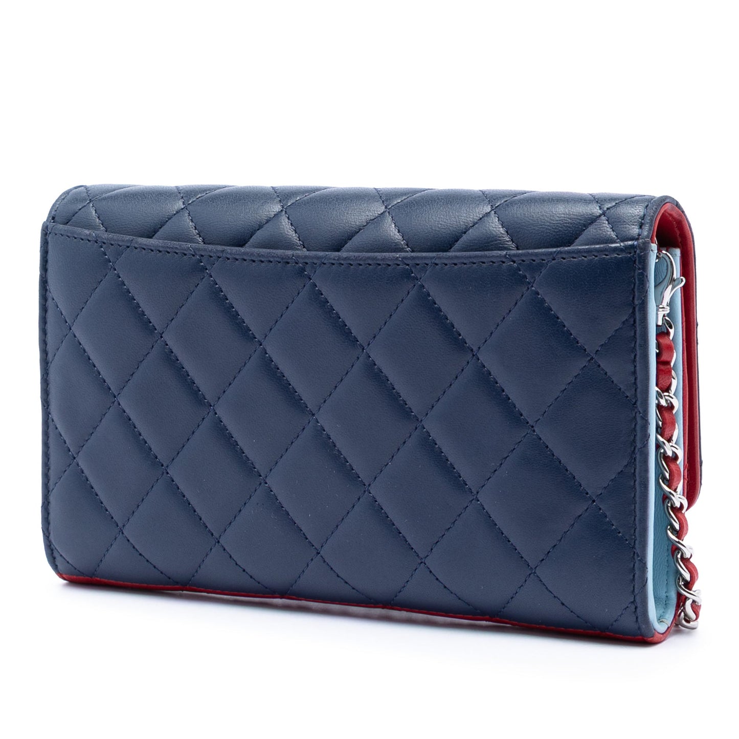 Chanel Tricolor Quilted Lambskin Wallet on Chain