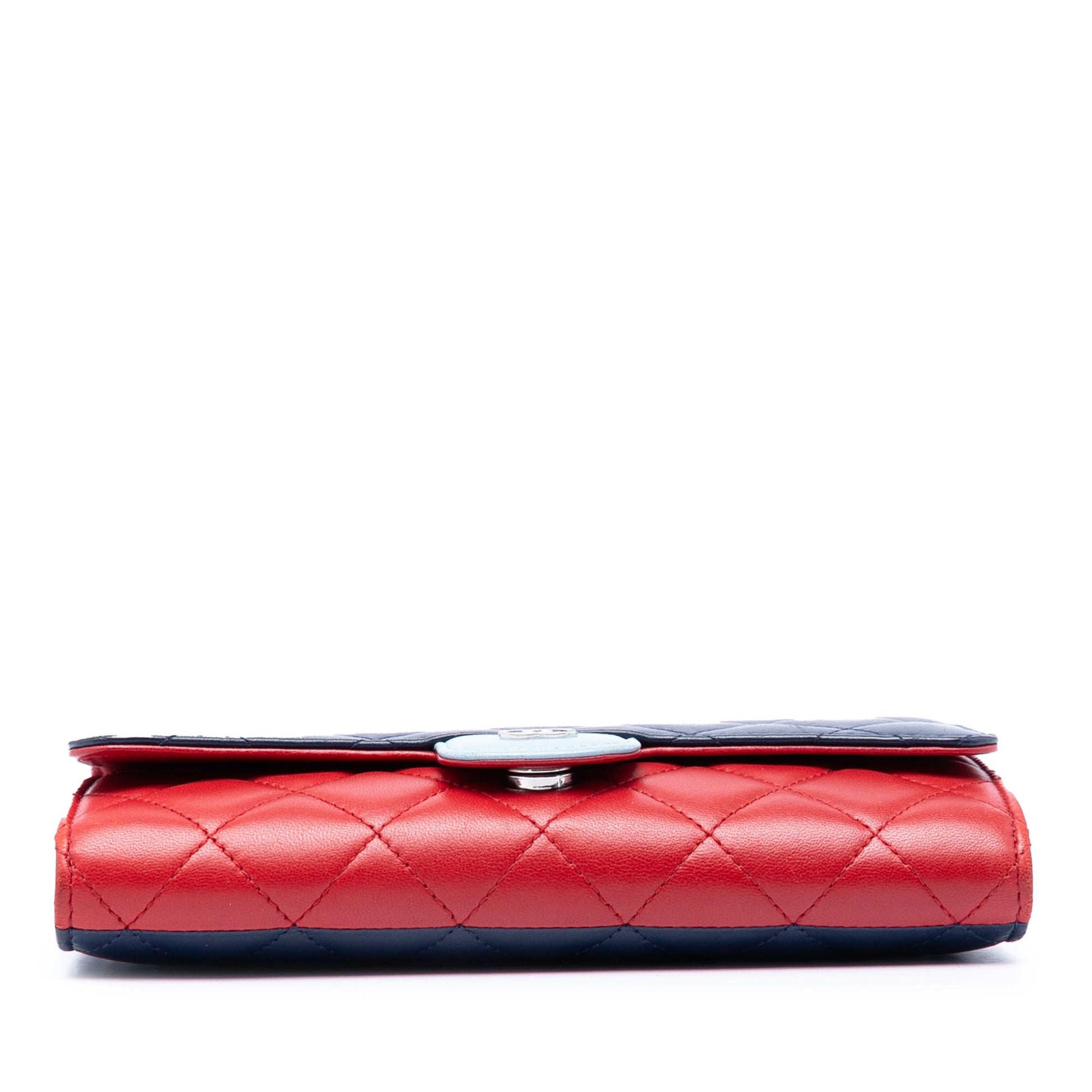 Chanel Tricolor Quilted Lambskin Wallet on Chain