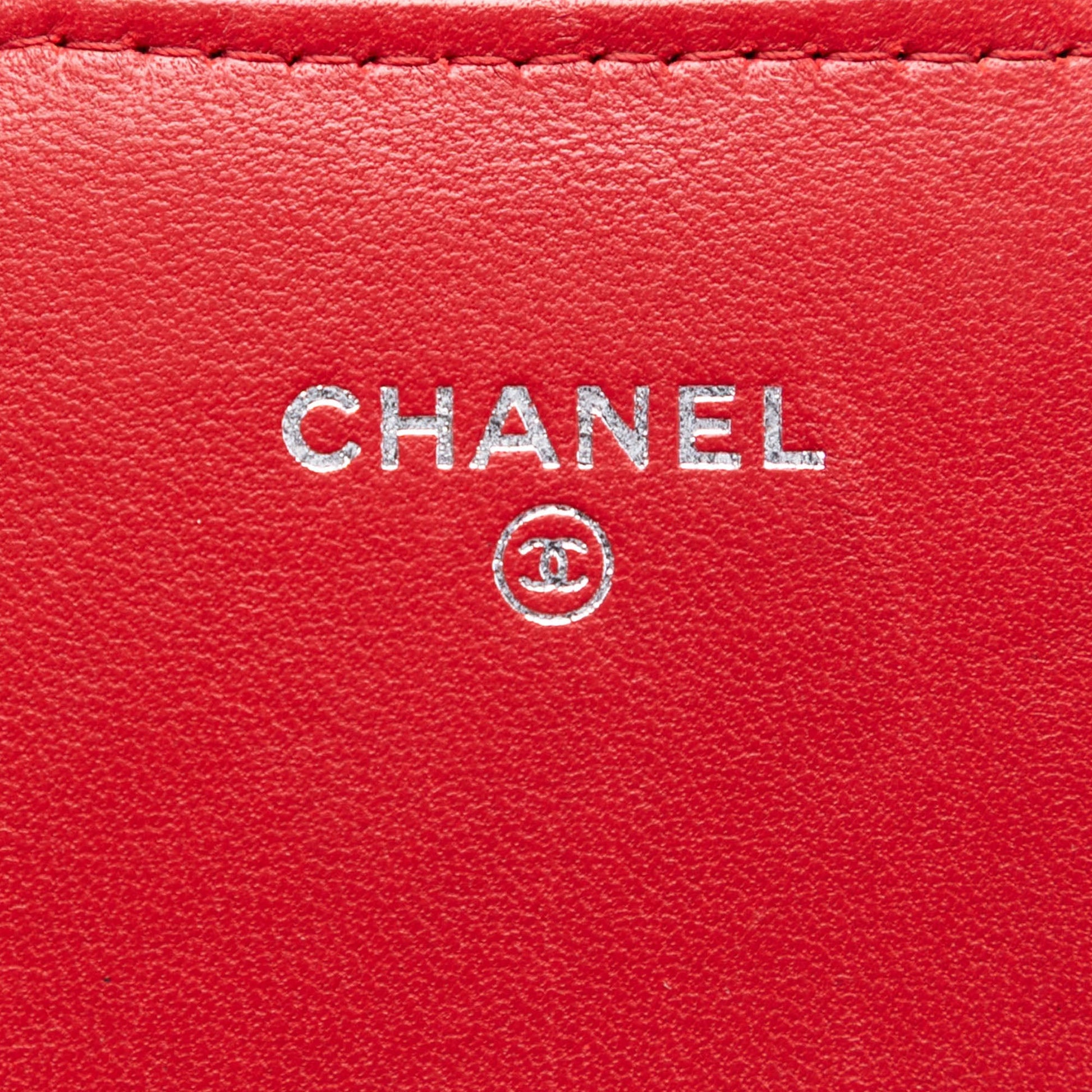 Chanel Tricolor Quilted Lambskin Wallet on Chain