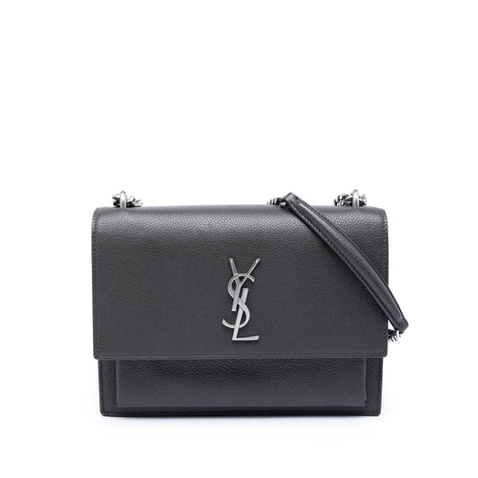 Saint Laurent Medium Grained Calfskin Monogram Sunset Crossbody
