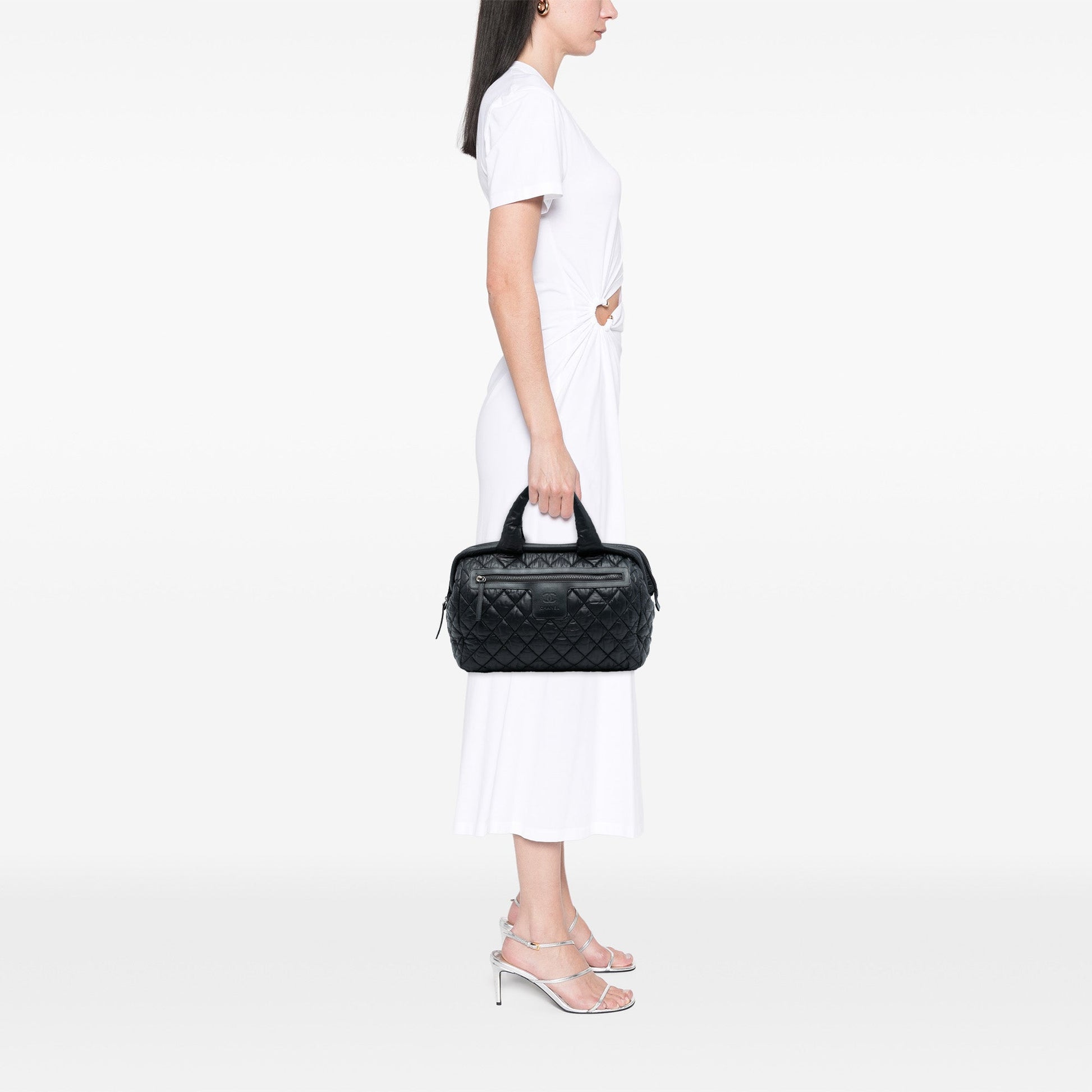 Chanel Quilted Nylon Coco Cocoon Bowler Bag