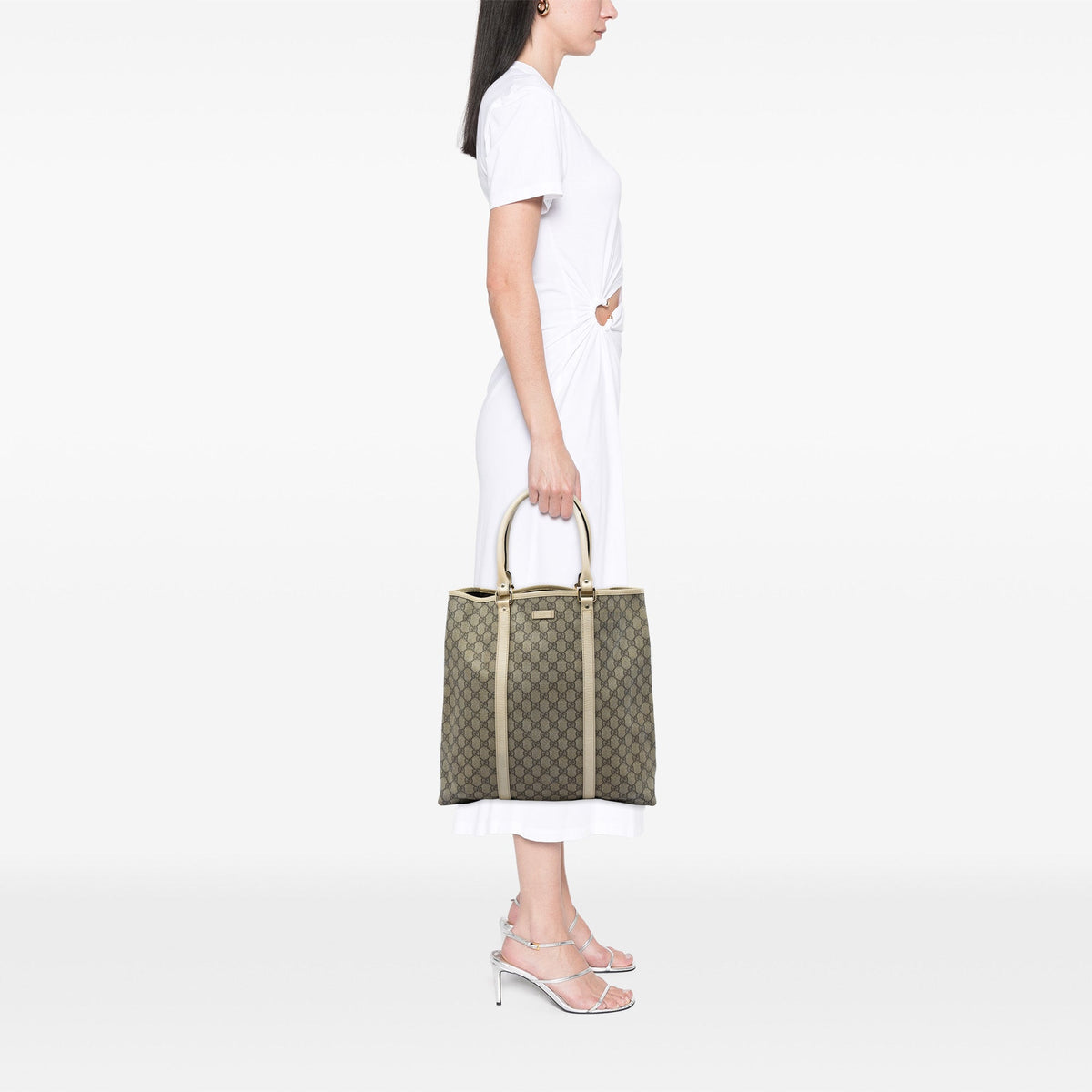 Gucci GG Supreme Joy Vertical Tote — Beige