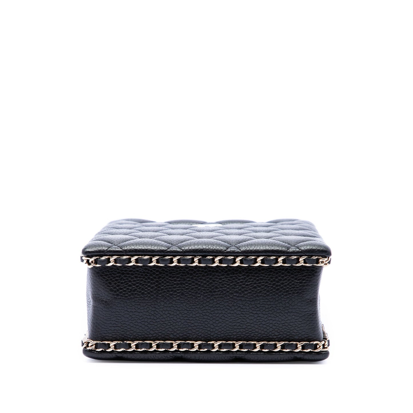 Chanel Quilted Caviar Chain Around Cut Out Evening Box Bag