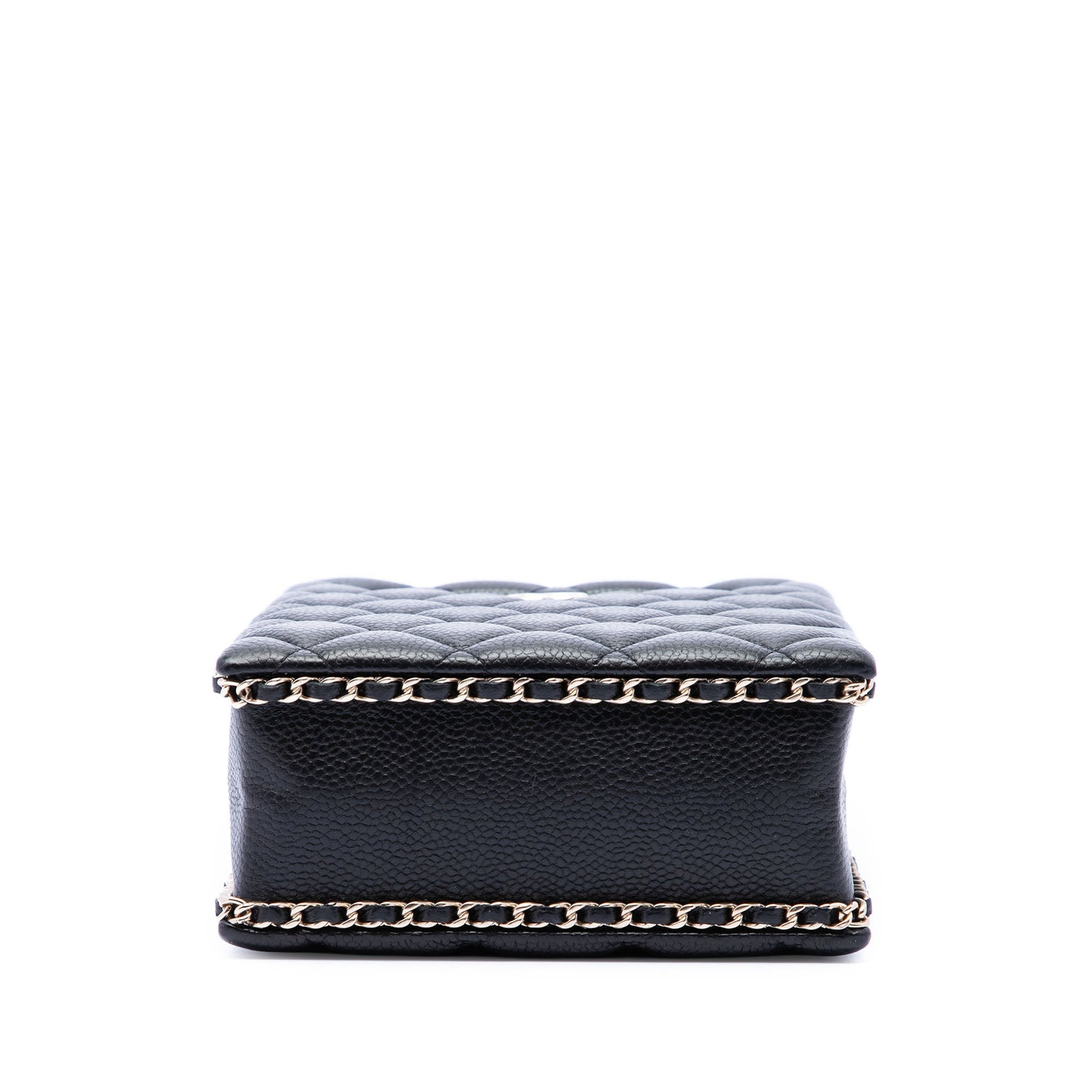 Chanel Quilted Caviar Chain Around Cut Out Evening Box Bag