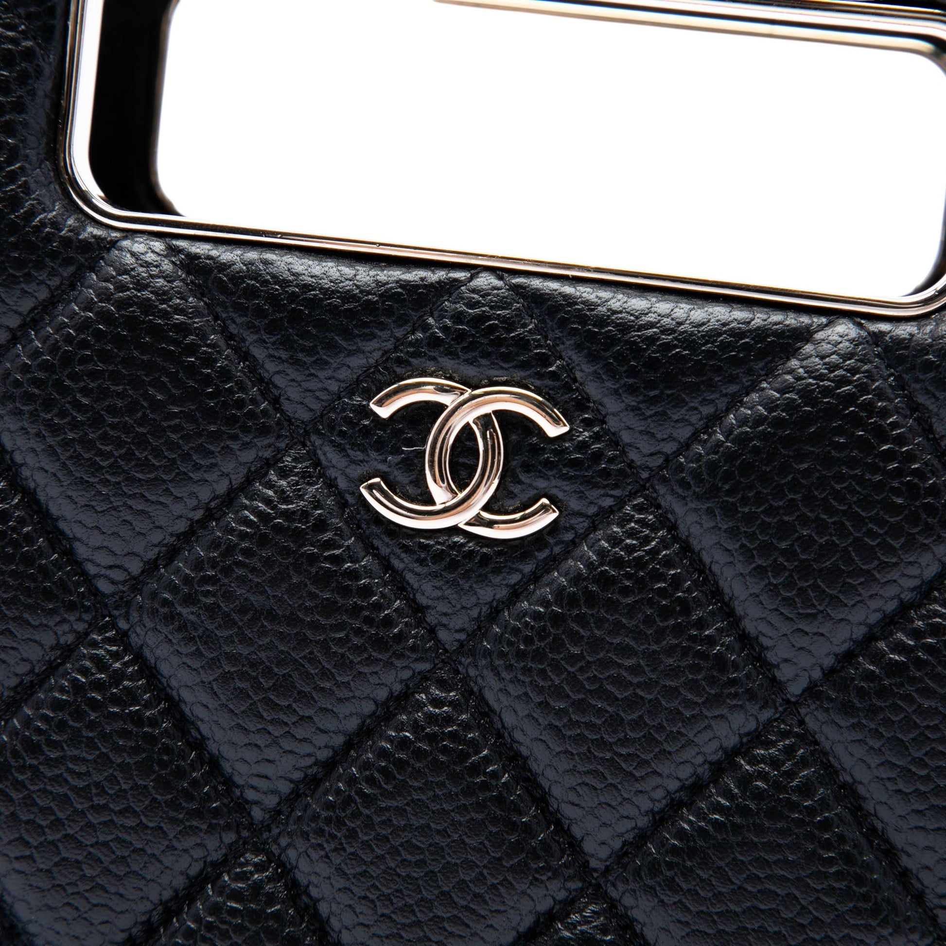 Chanel Quilted Caviar Chain Around Cut Out Evening Box Bag