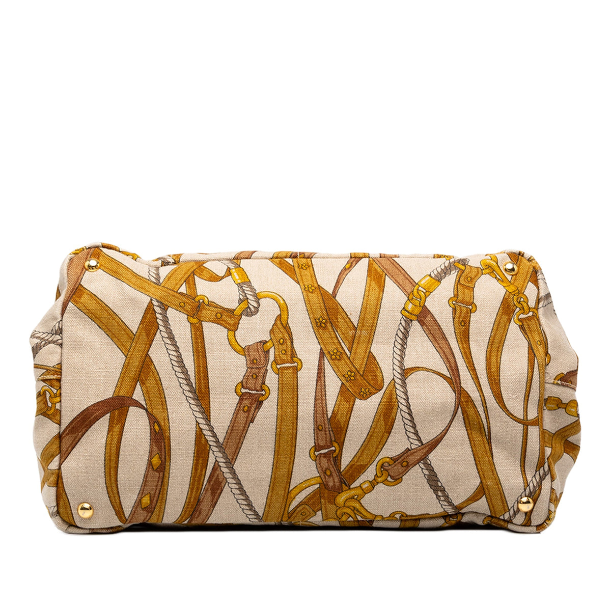 Prada Large Printed Canvas Canapa Stampata Tote — Brown