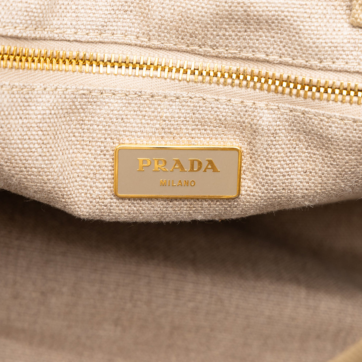 Prada Large Printed Canvas Canapa Stampata Tote — Brown