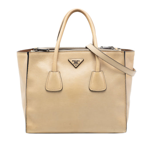 Prada Glace Calf Twin Pocket Double Handle Satchel