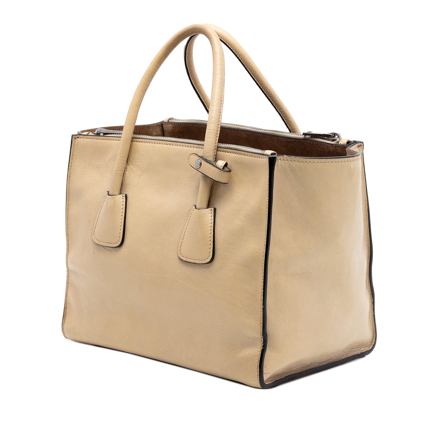 Prada Glace Calf Twin Pocket Double Handle Satchel
