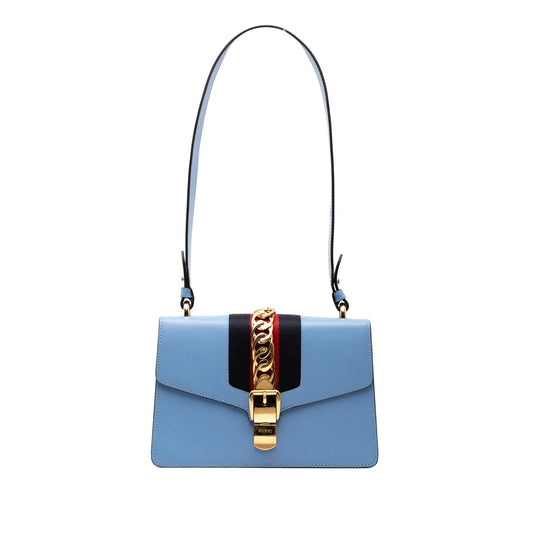 Gucci Small Leather Sylvie Web Satchel