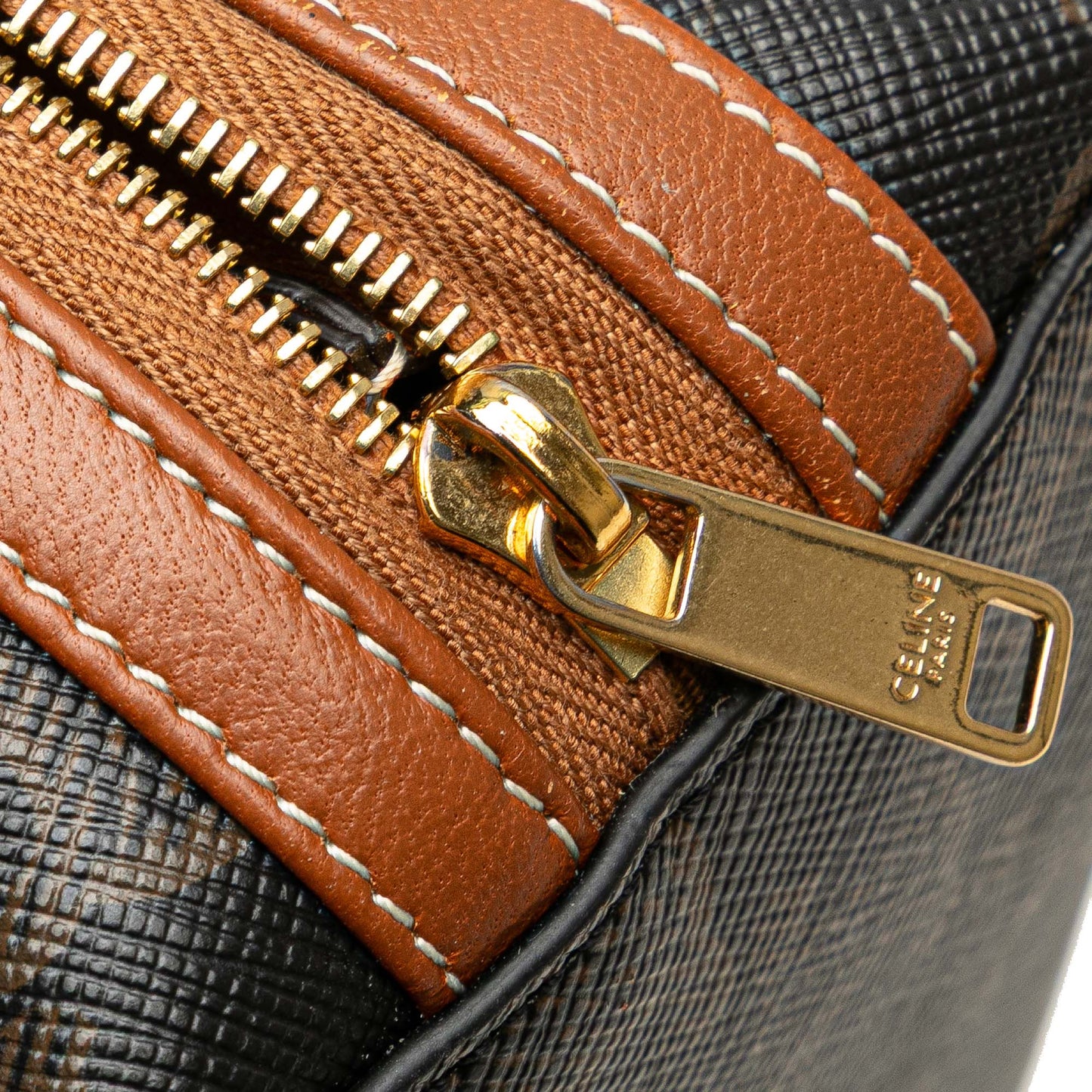 Celine Triomphe Coated Canvas Clutch On Chain