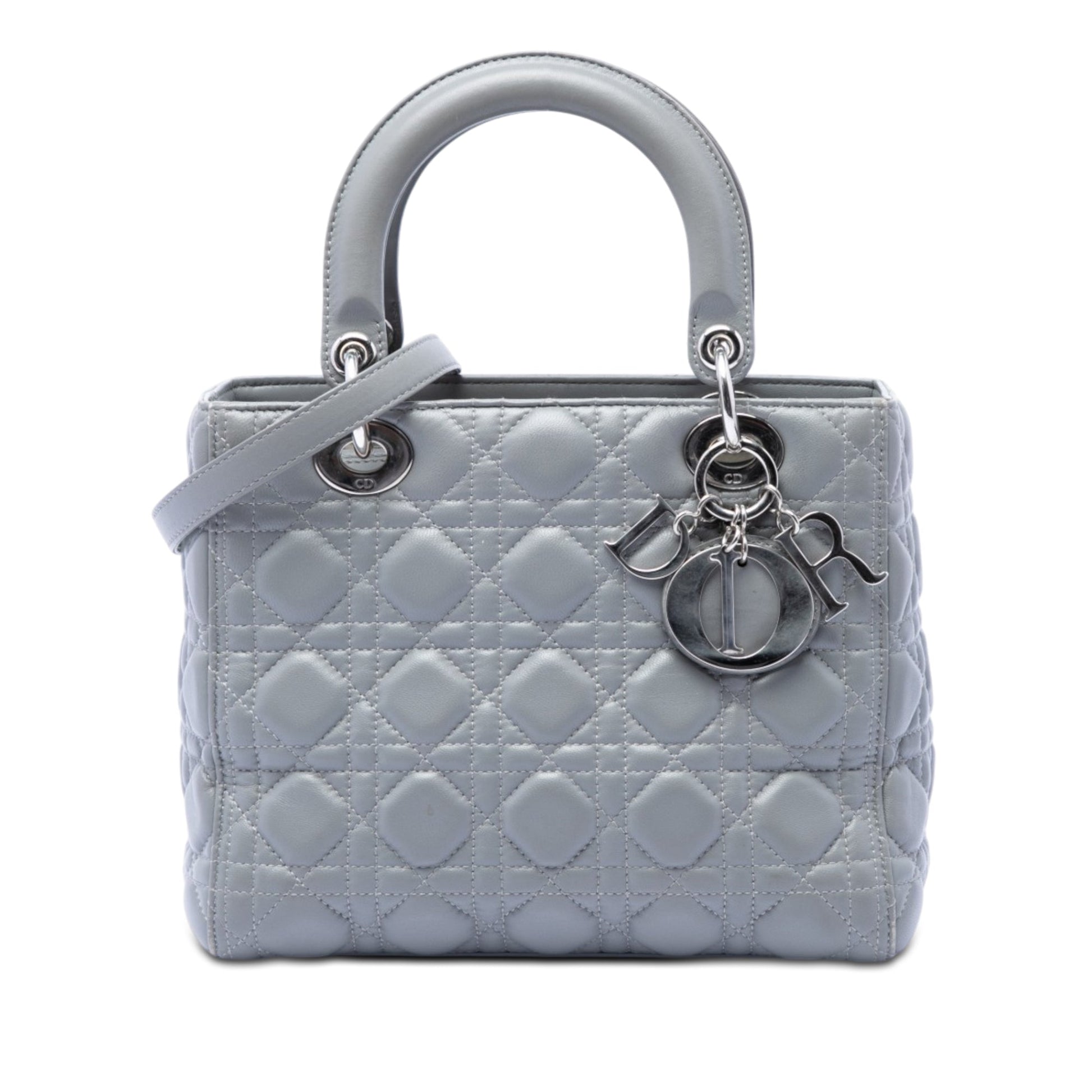 Dior Medium Metallic Lambskin Cannage Lady Dior