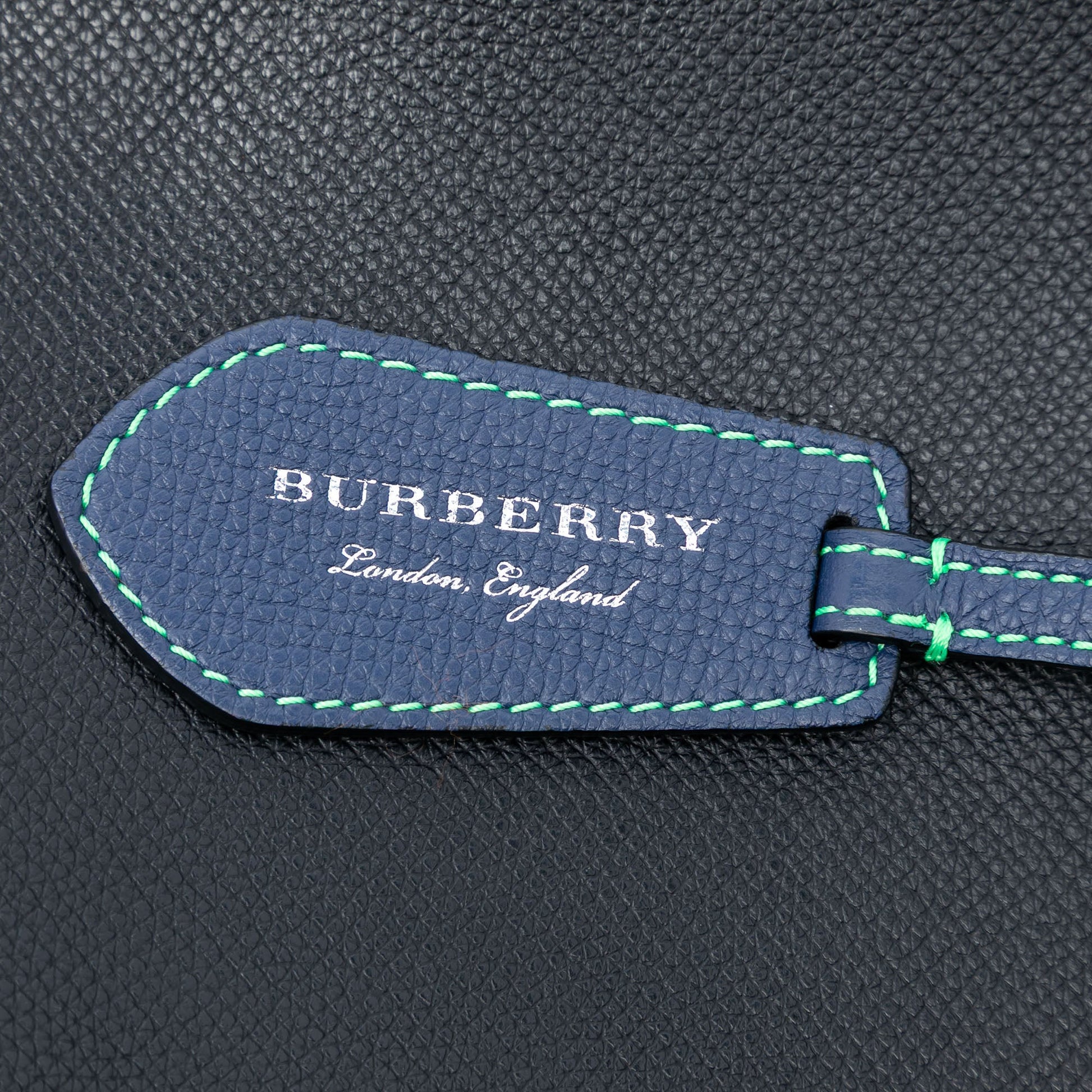 Burberry Grained Leather and Haymarket Check Coated Canvas Reversible North South Tote