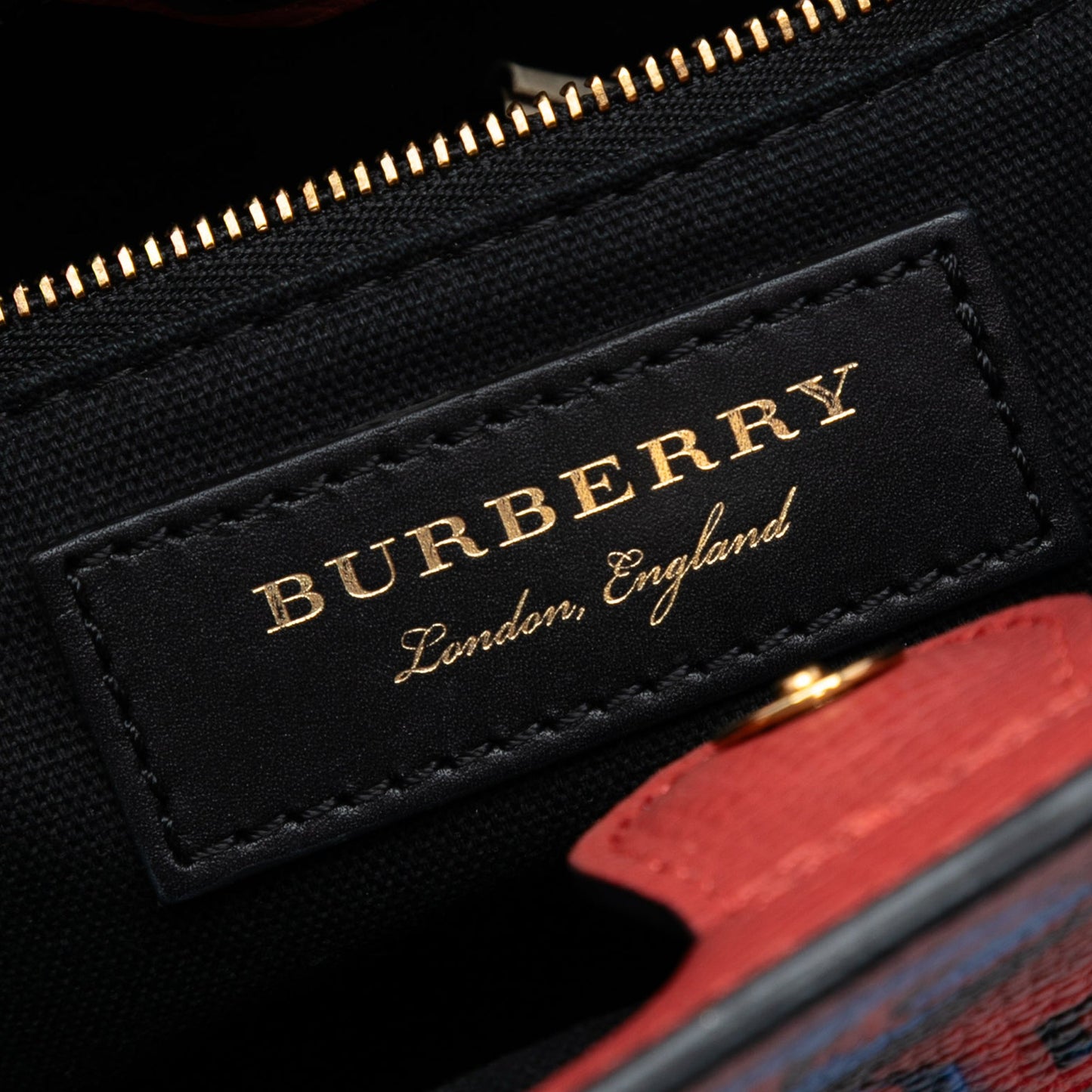 Burberry Small Graffiti Print Grainy Calfskin Banner Satchel