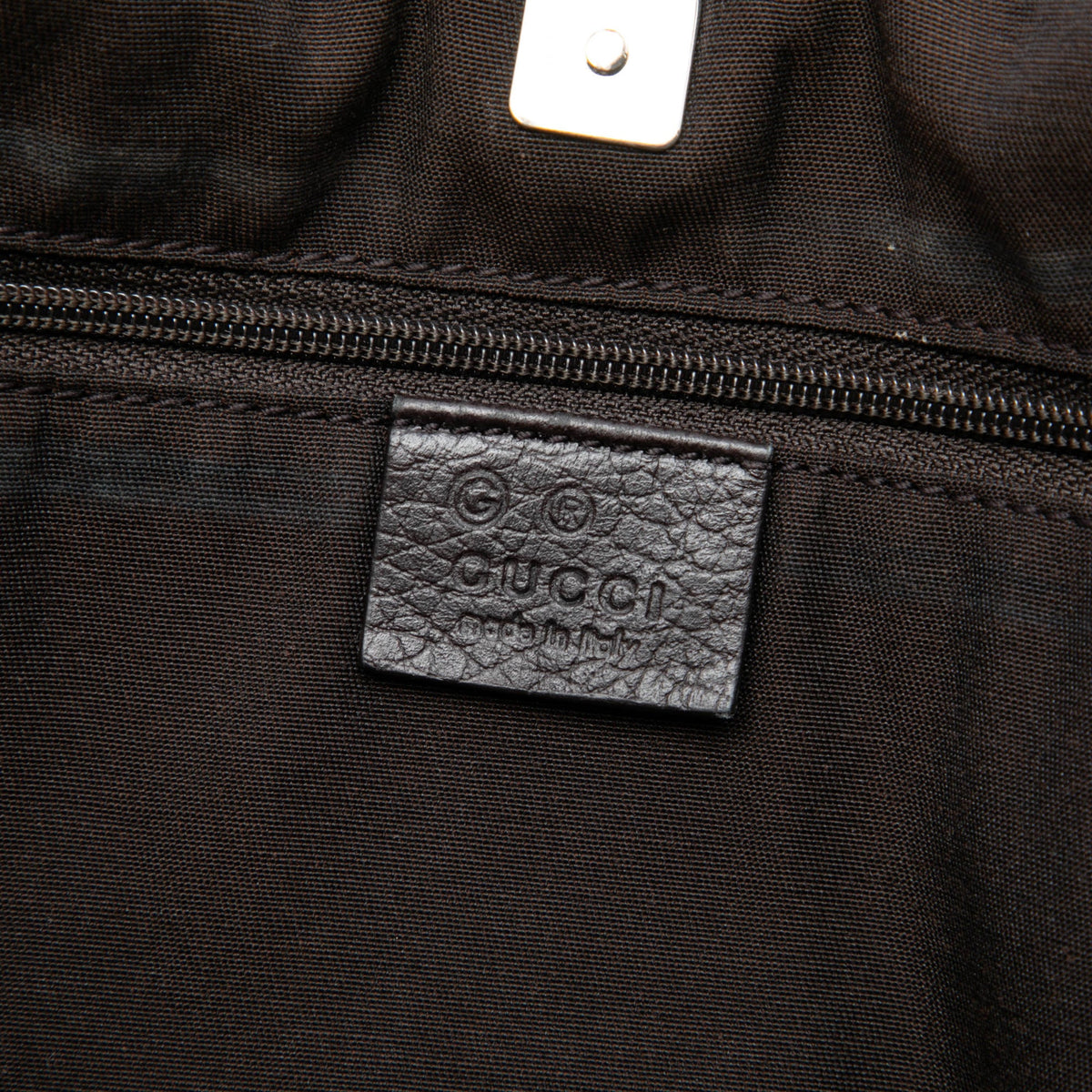 Gucci GG Denim Abbey D Ring Pocket Tote — Brown