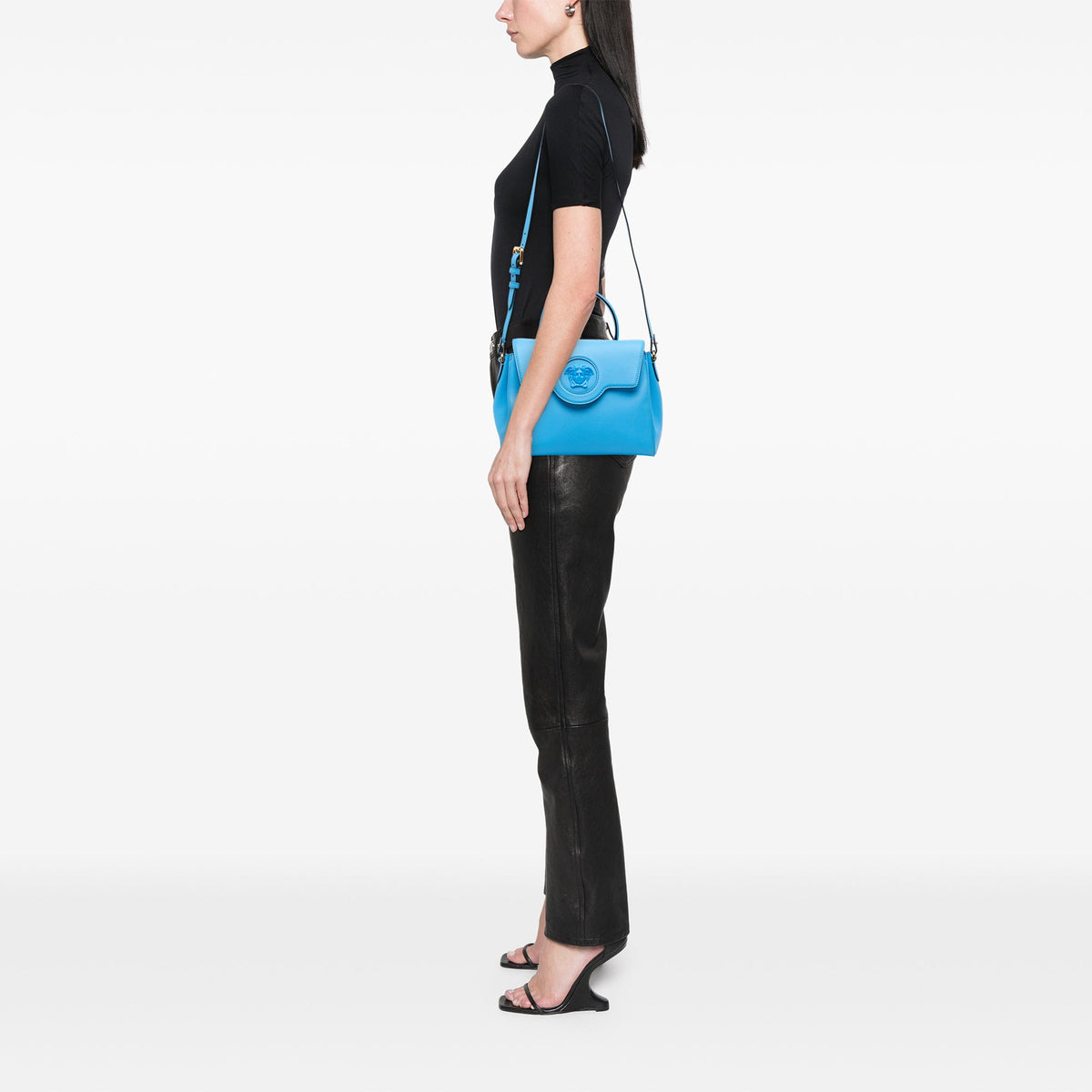 Versace Leather La Medusa Top Handle Bag