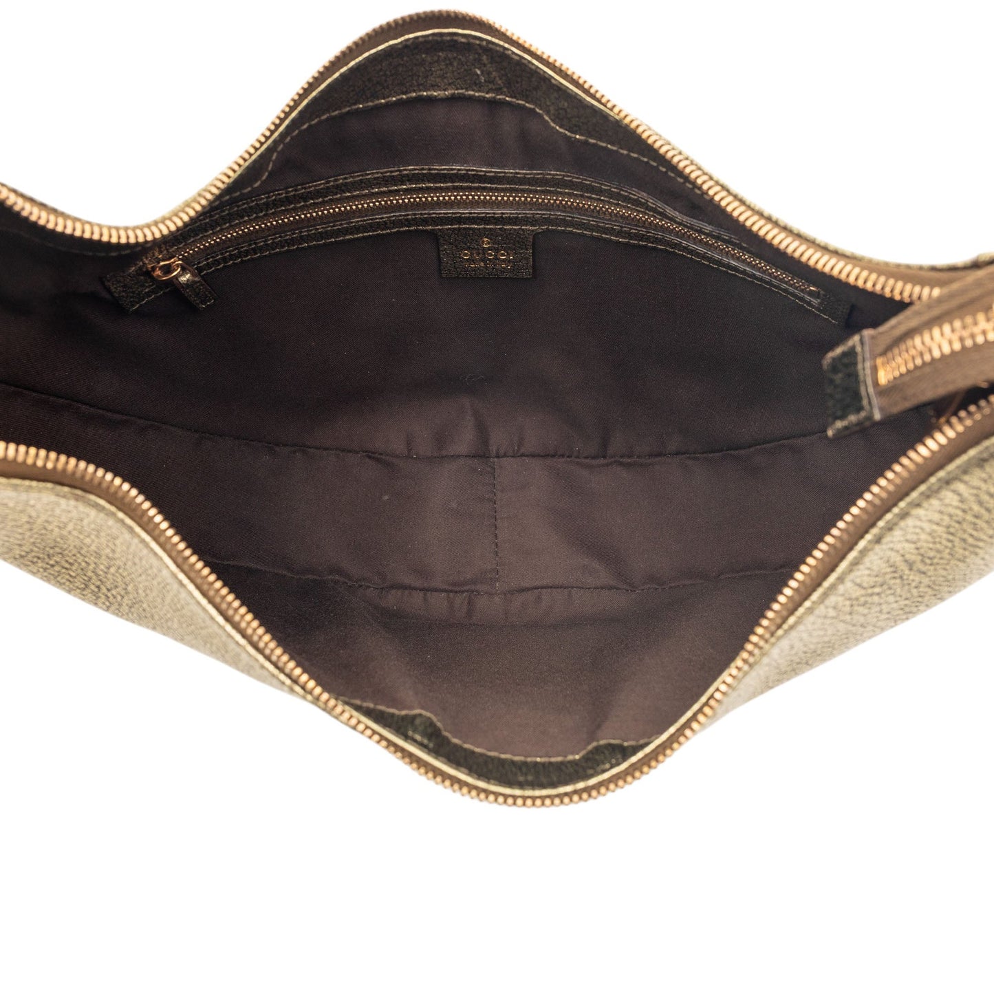 Gucci Medium Metallic Leather Bamboo Ring Hobo