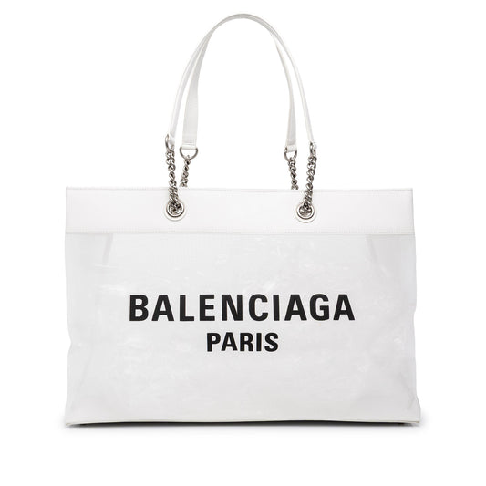 Balenciaga Large Mesh Duty Free Tote — White