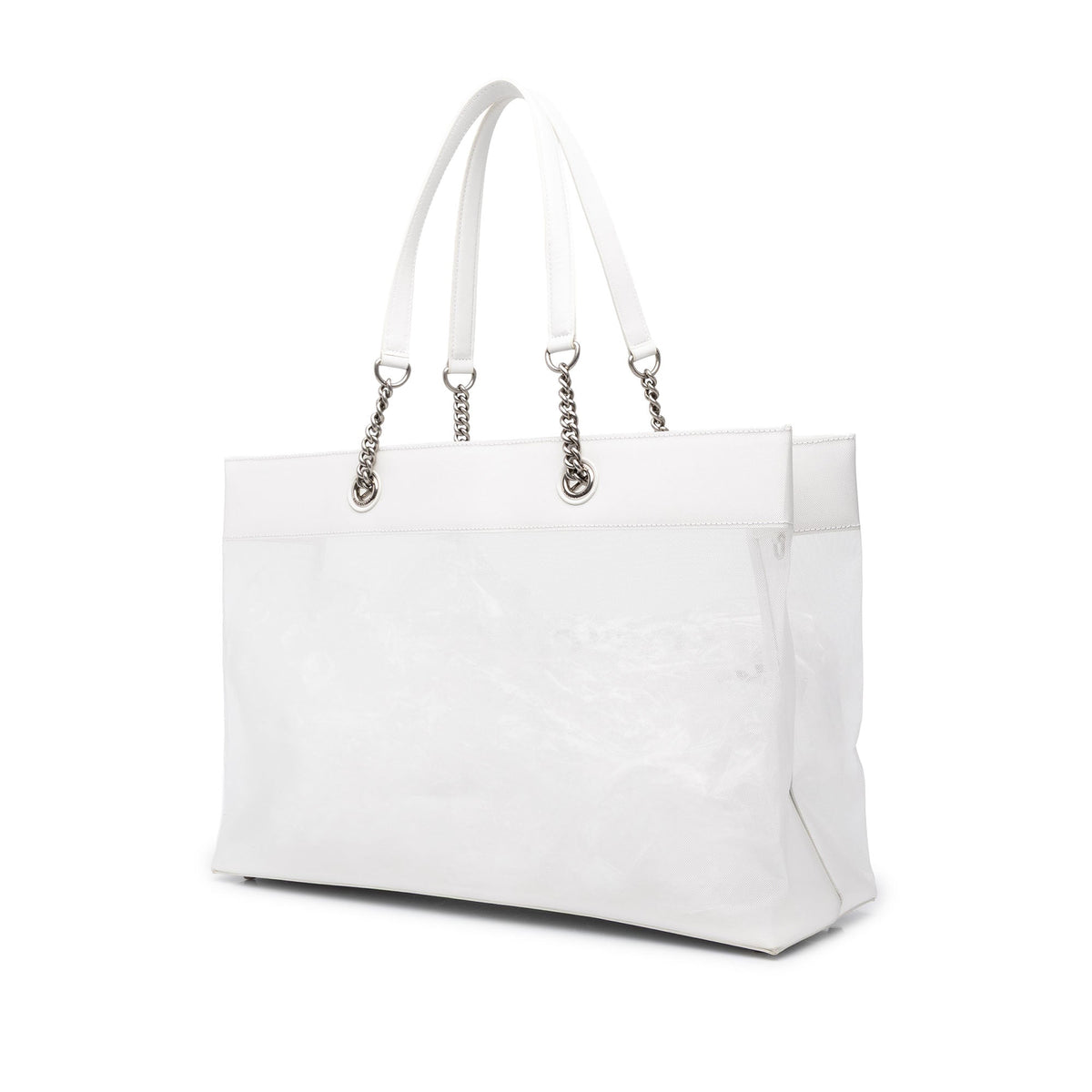 Balenciaga Large Mesh Duty Free Tote — White