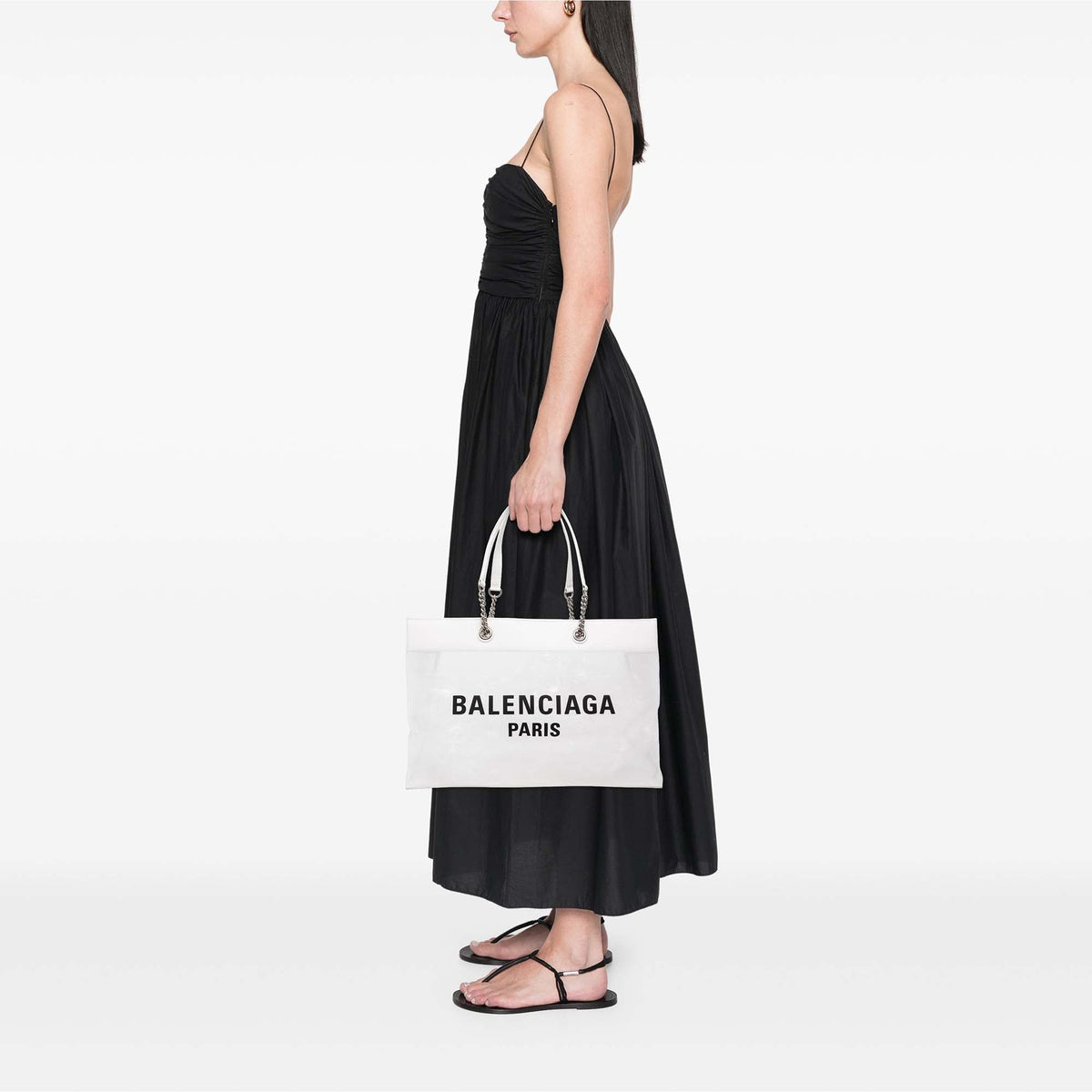 Balenciaga Large Mesh Duty Free Tote — White