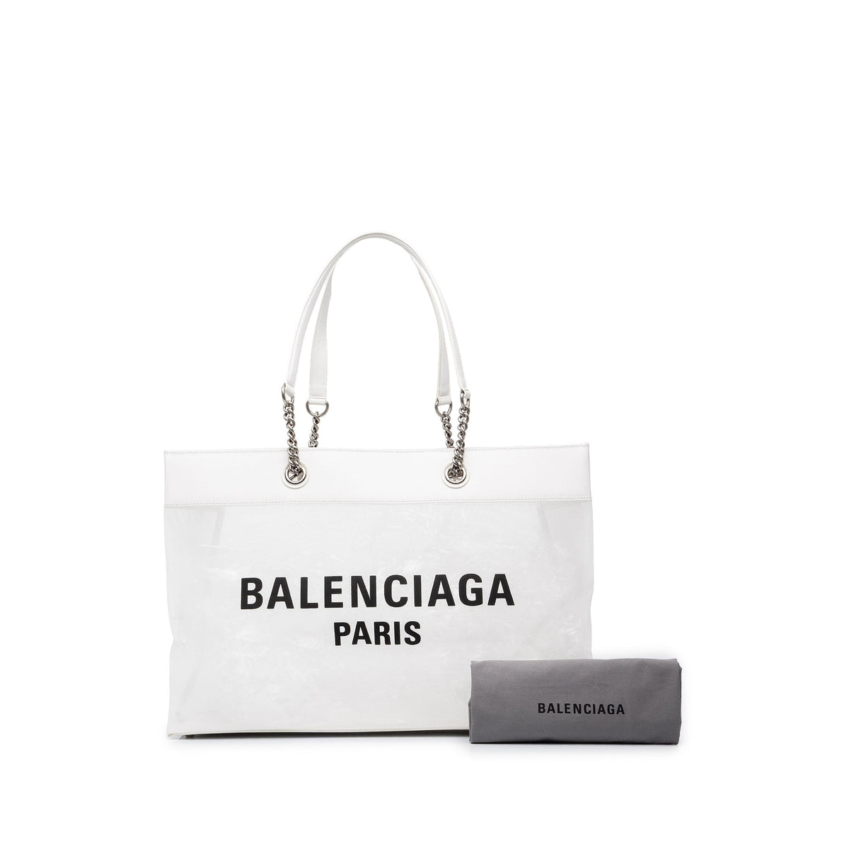 Balenciaga Large Mesh Duty Free Tote — White