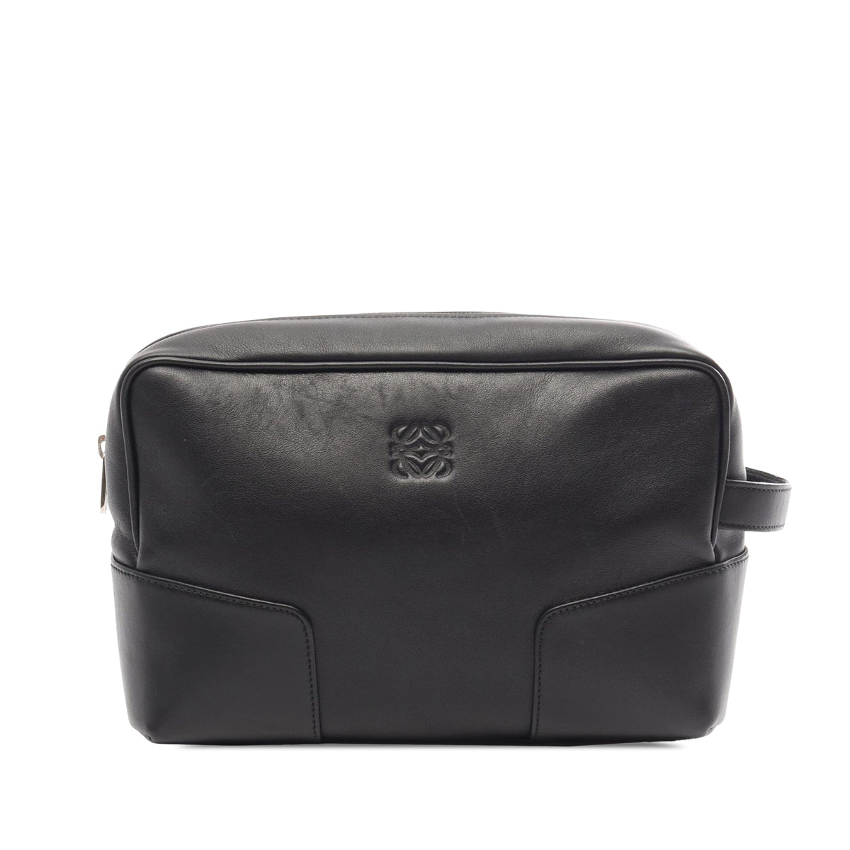 LOEWE Leather Anagram Clutch — Black