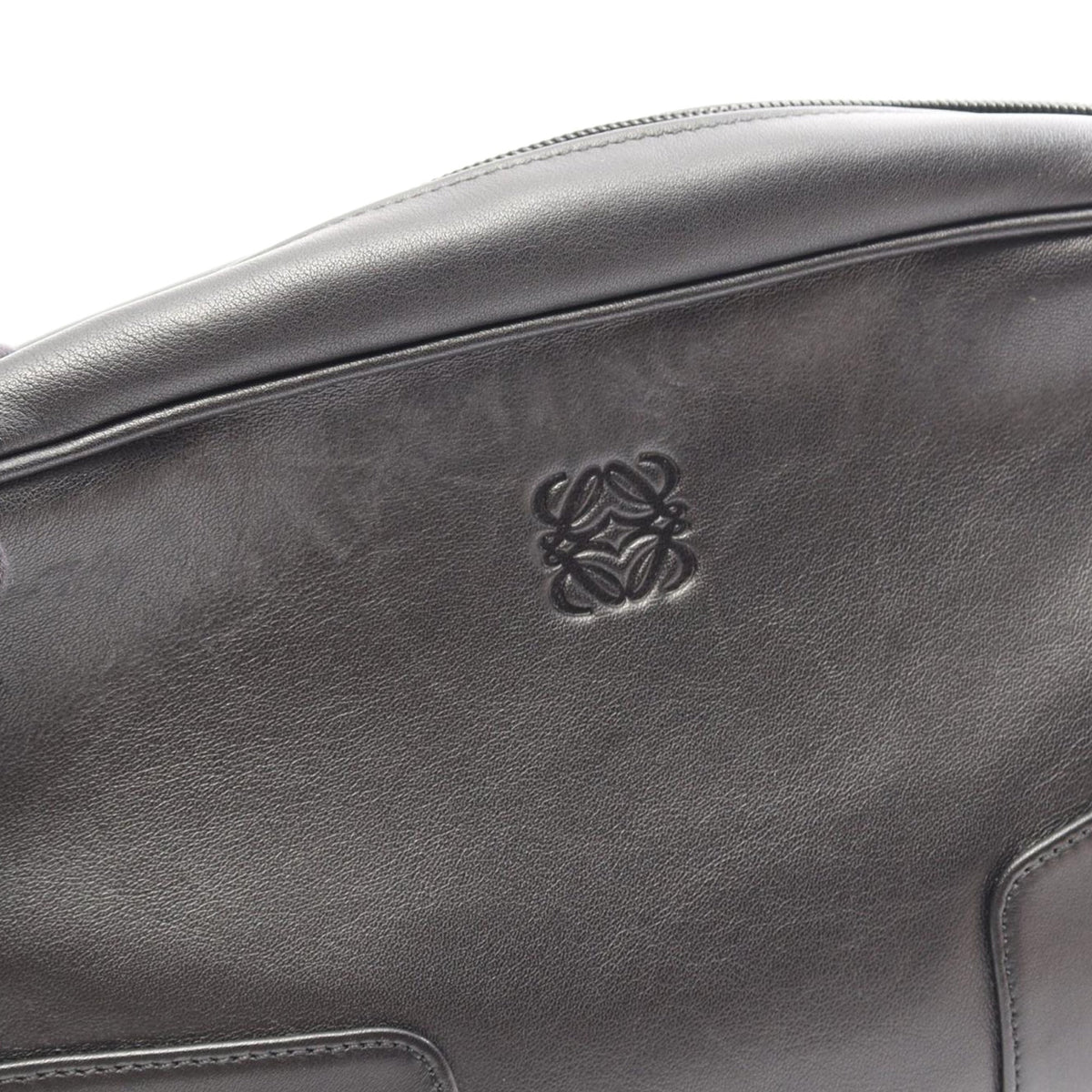 LOEWE Leather Anagram Clutch — Black